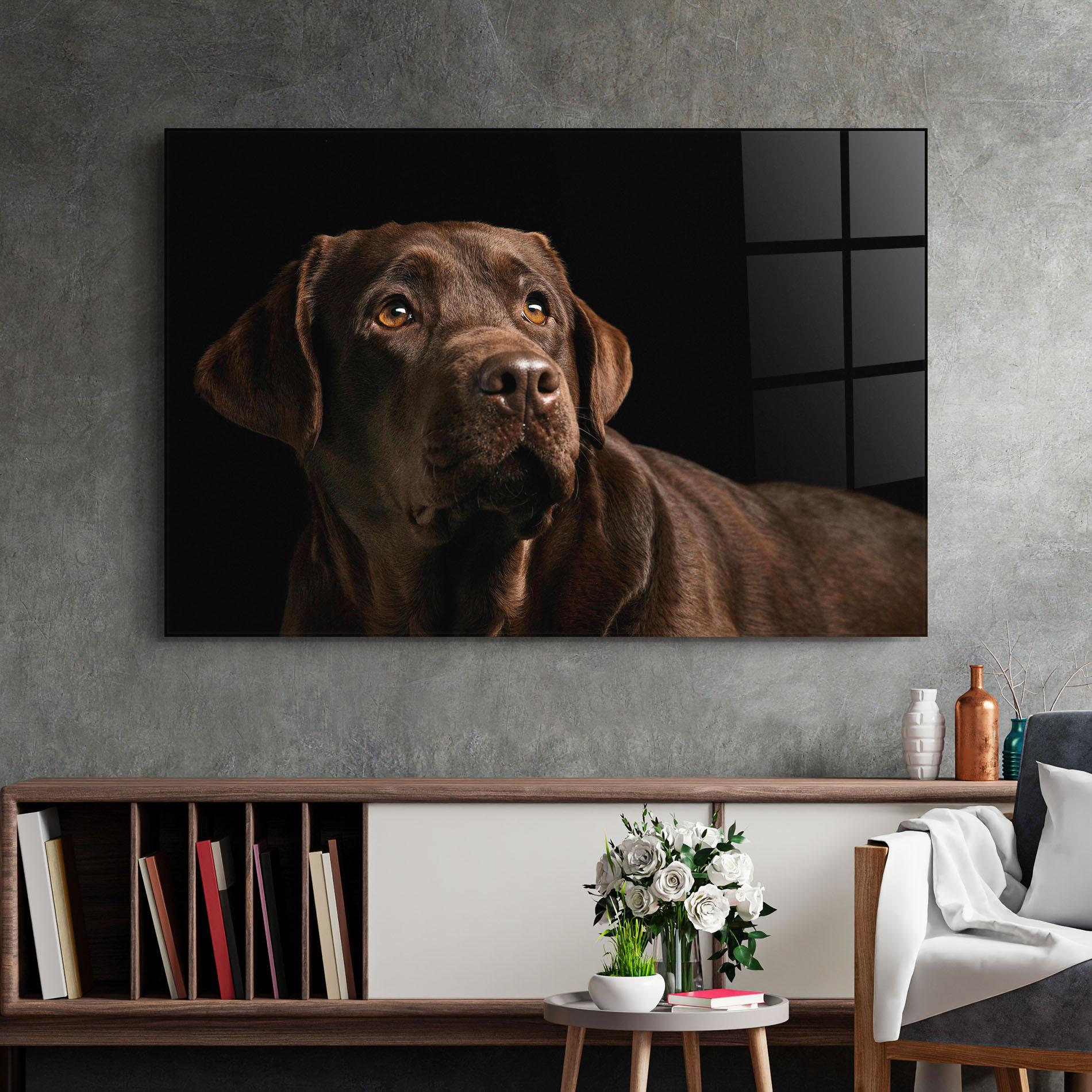 Стъклена картина Brown Labrador mockup 2