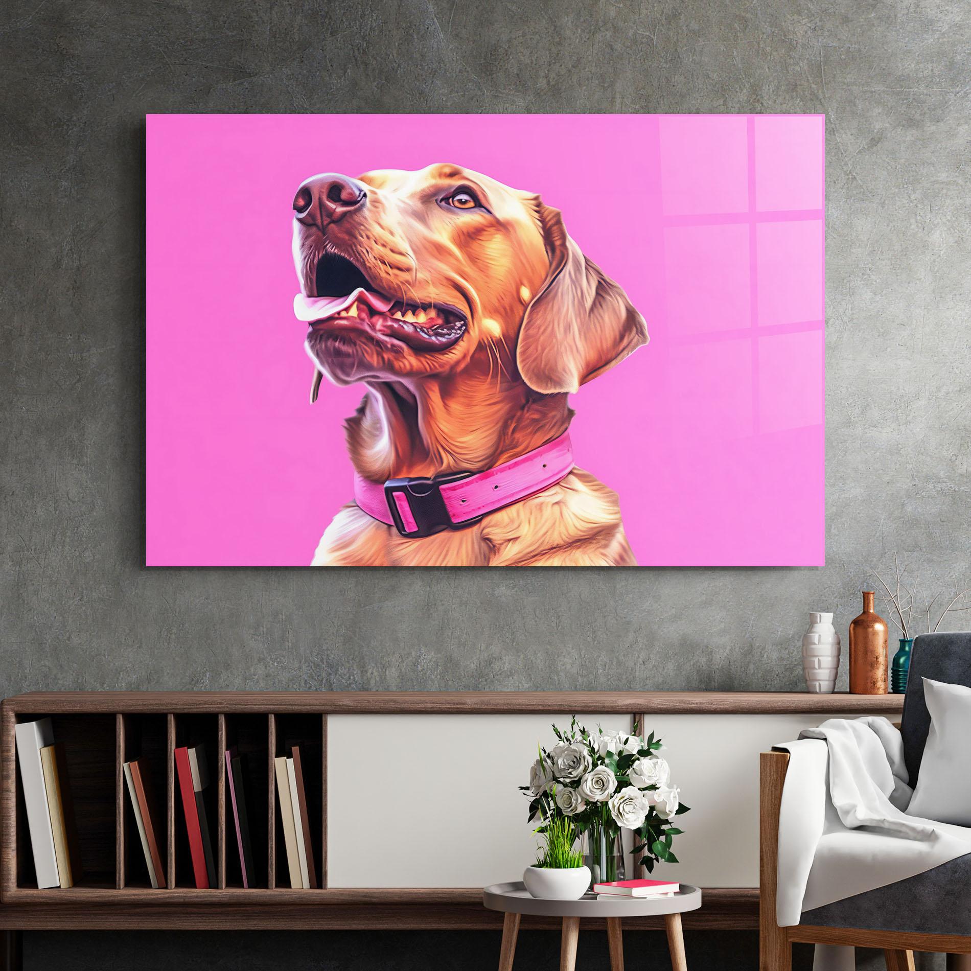 Стъклена картина Cute Retriever Dog mockup 2