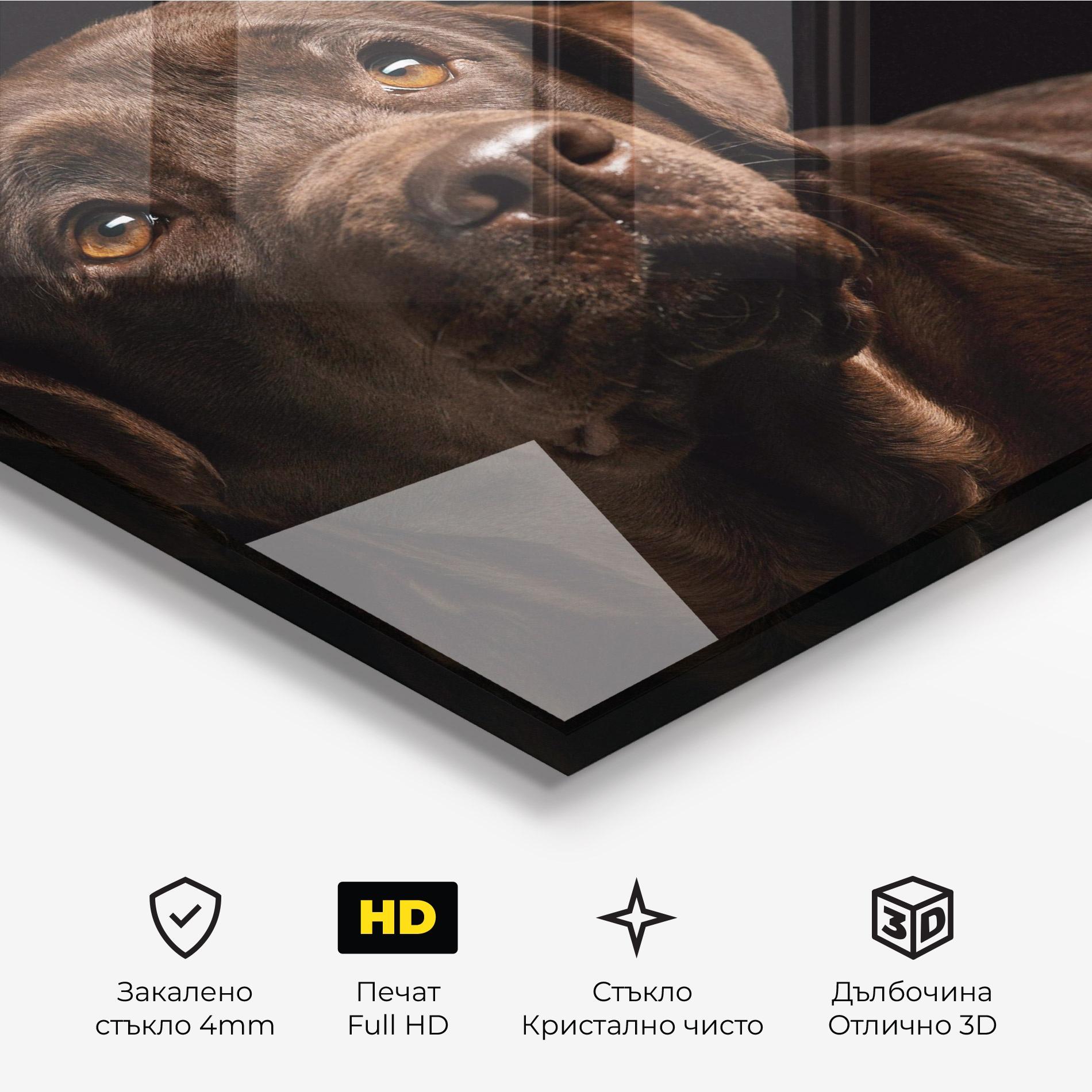 Стъклена картина Brown Labrador mockup 3