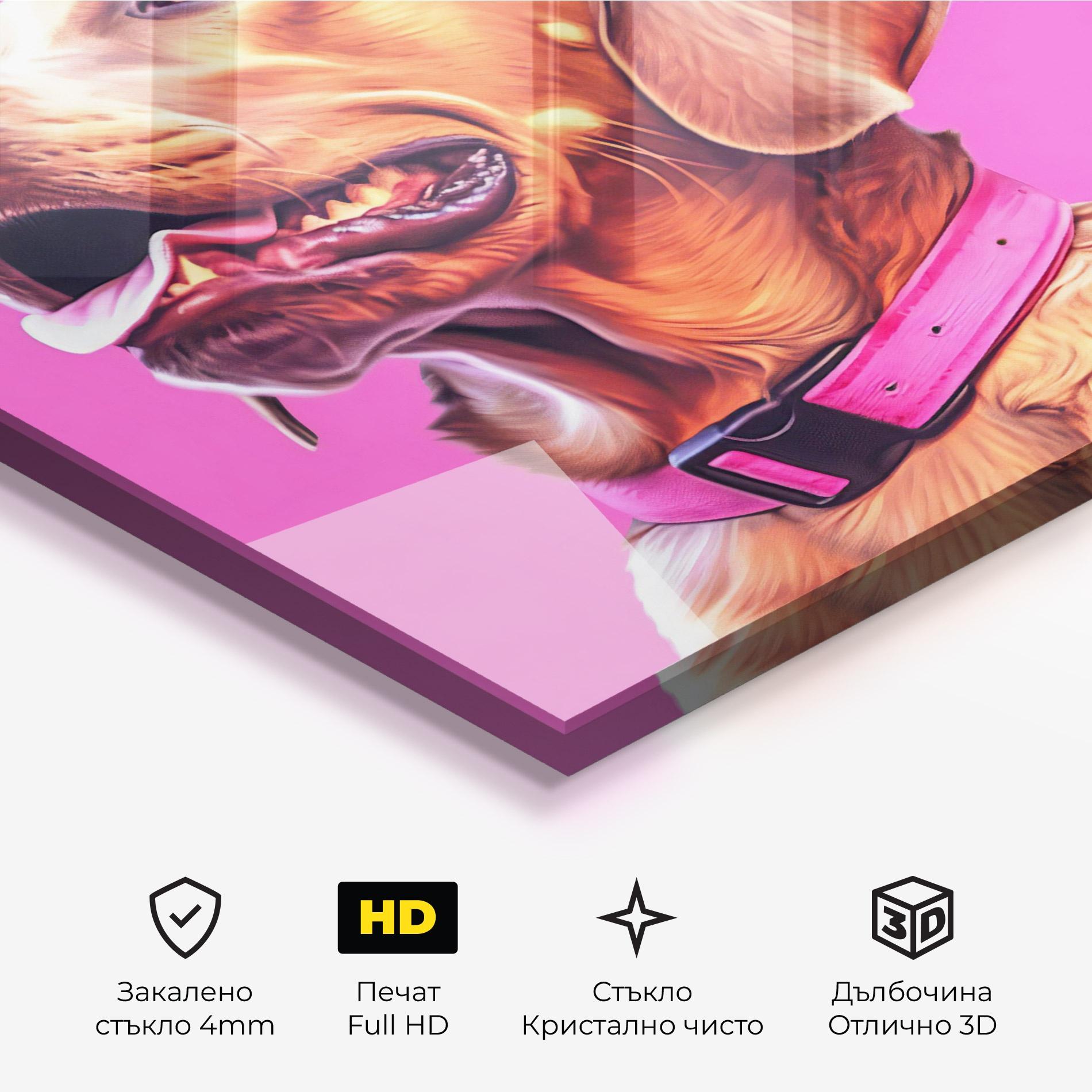 Стъклена картина Cute Retriever Dog mockup 3