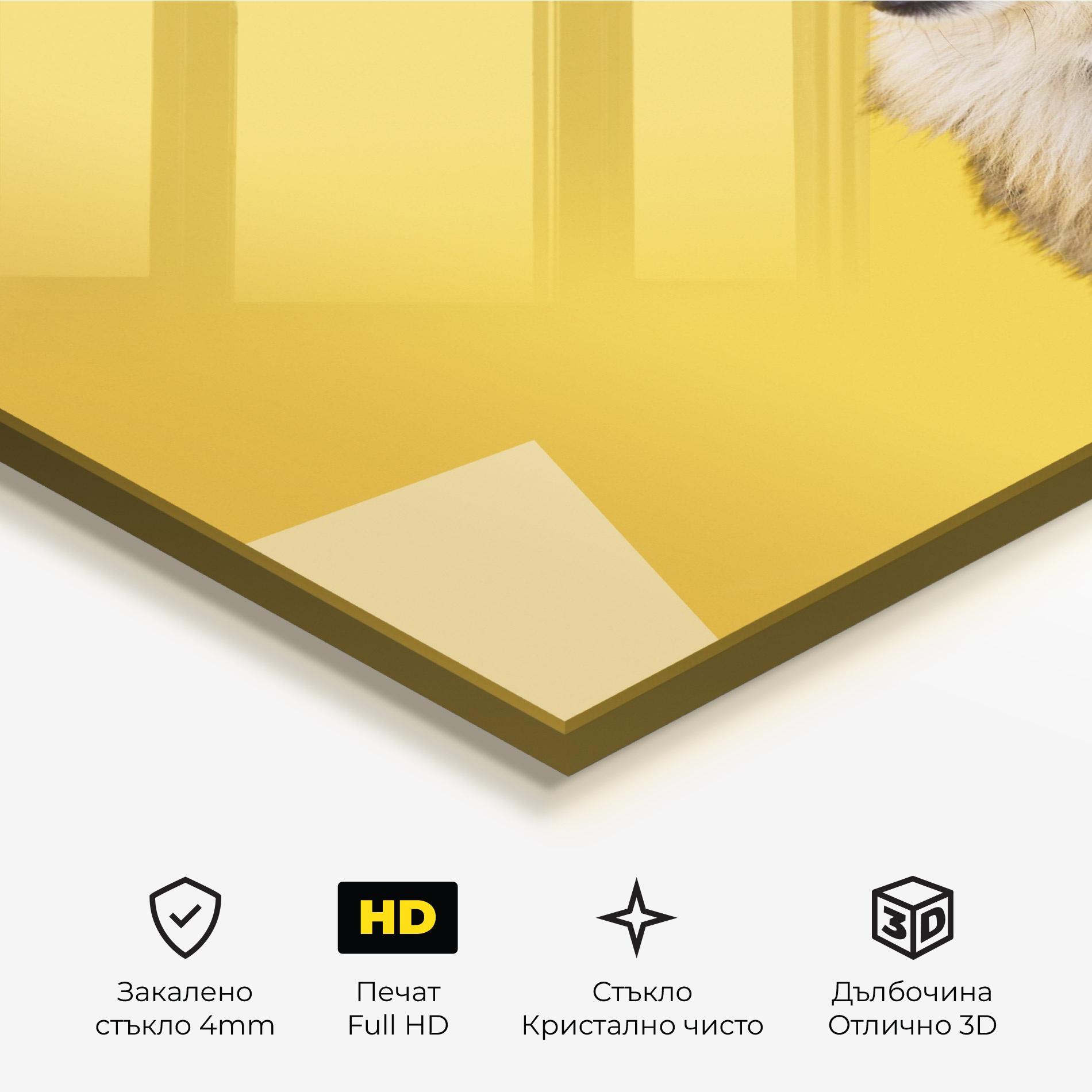 Стъклена картина Cute Smiling Dog mockup 3