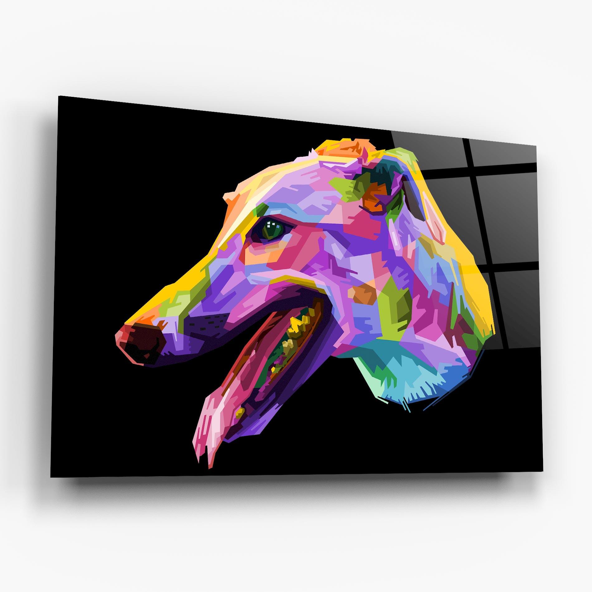 Стъклена картина Colorful Dog Art mockup 6