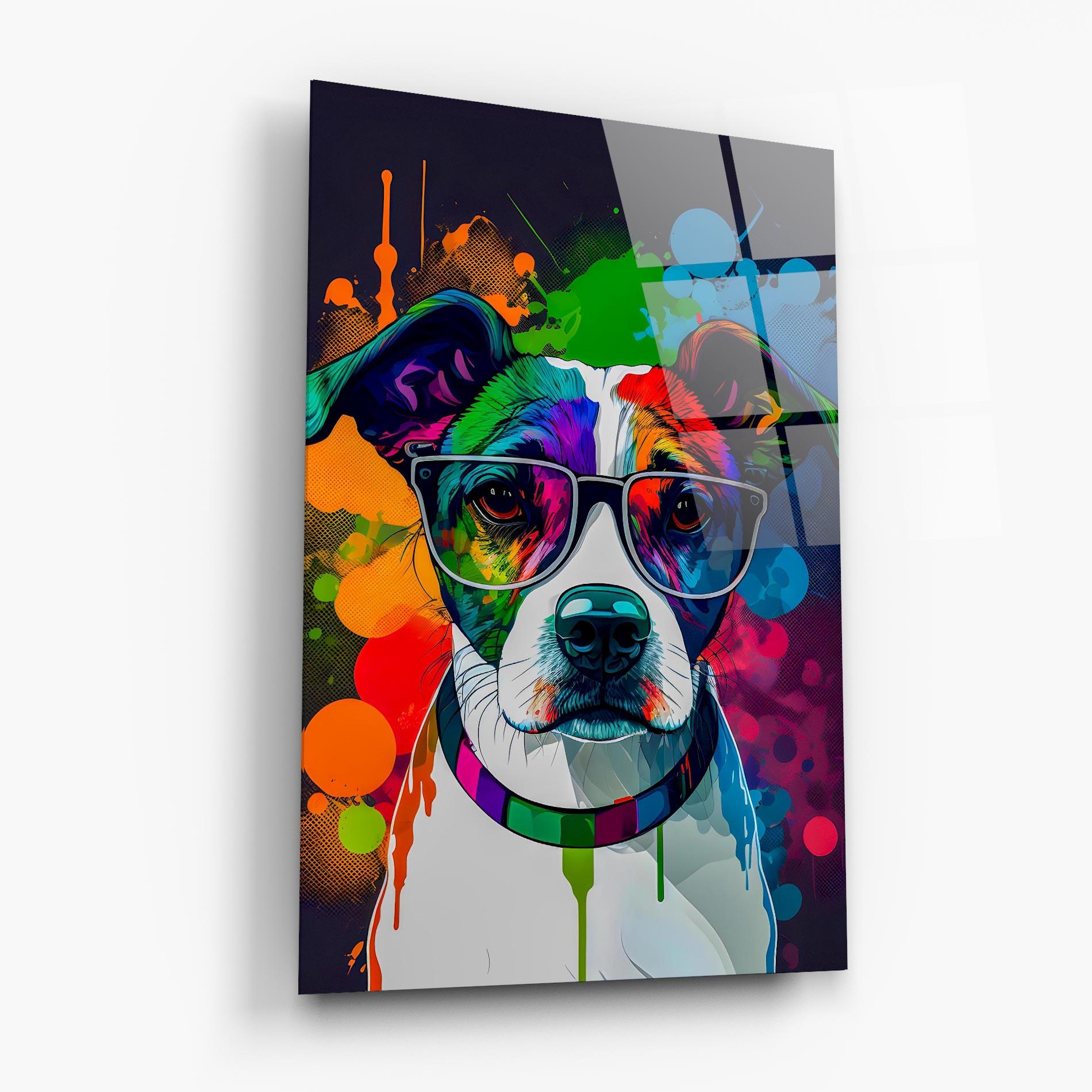 Стъклена картина Colorful Dog mockup 6