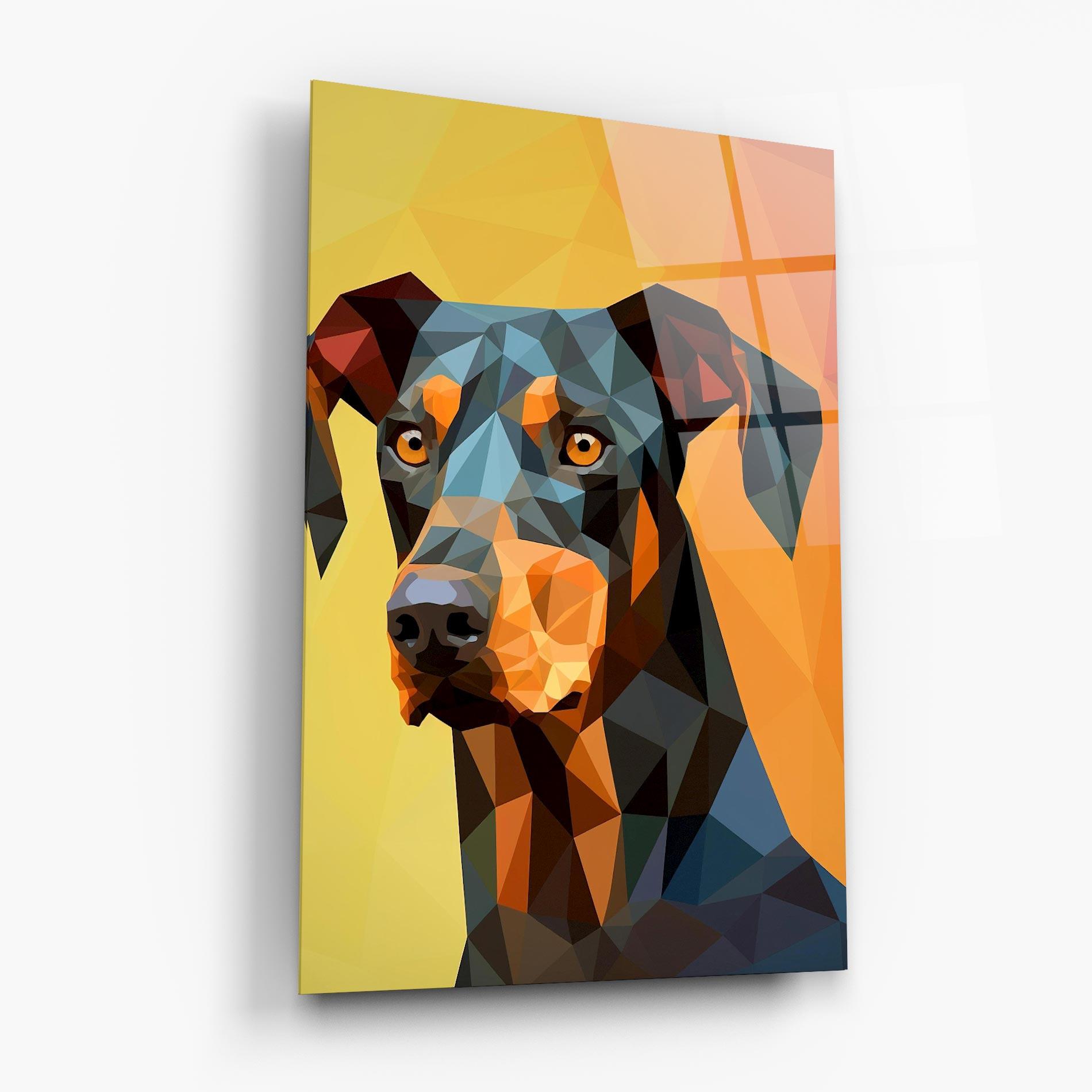 Стъклена картина Digital Art Dog mockup 6