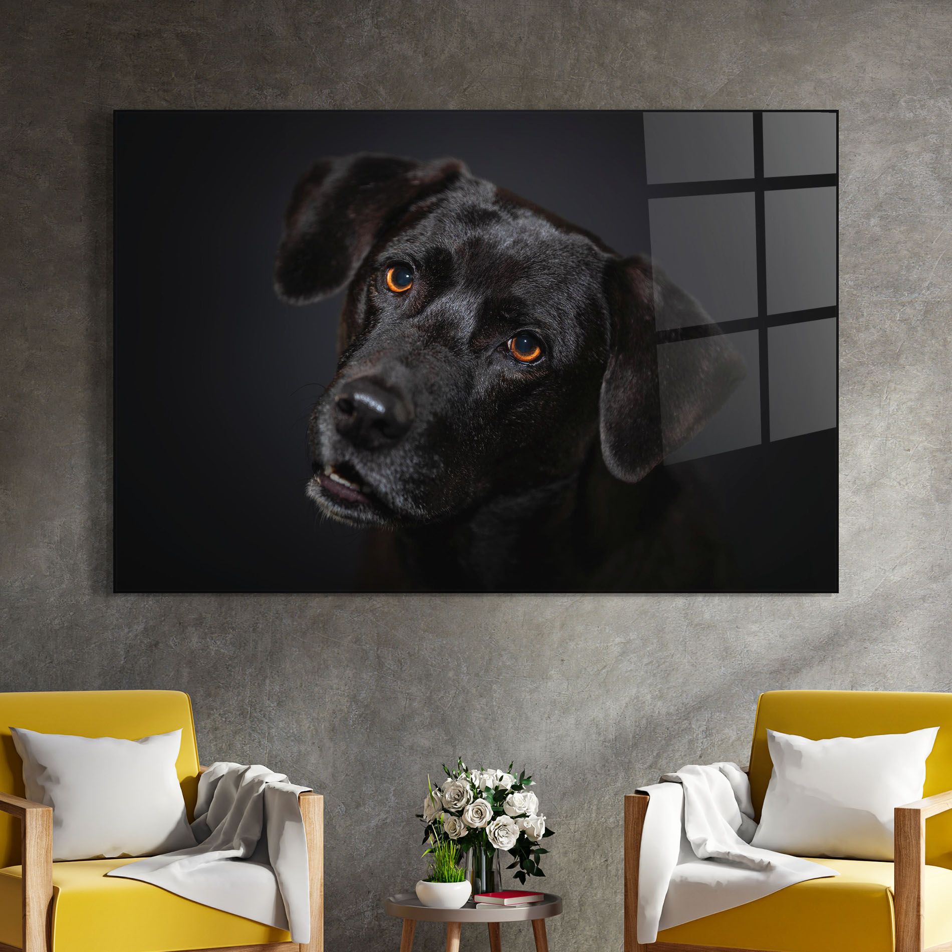 Black Dog Portrait mockup 4