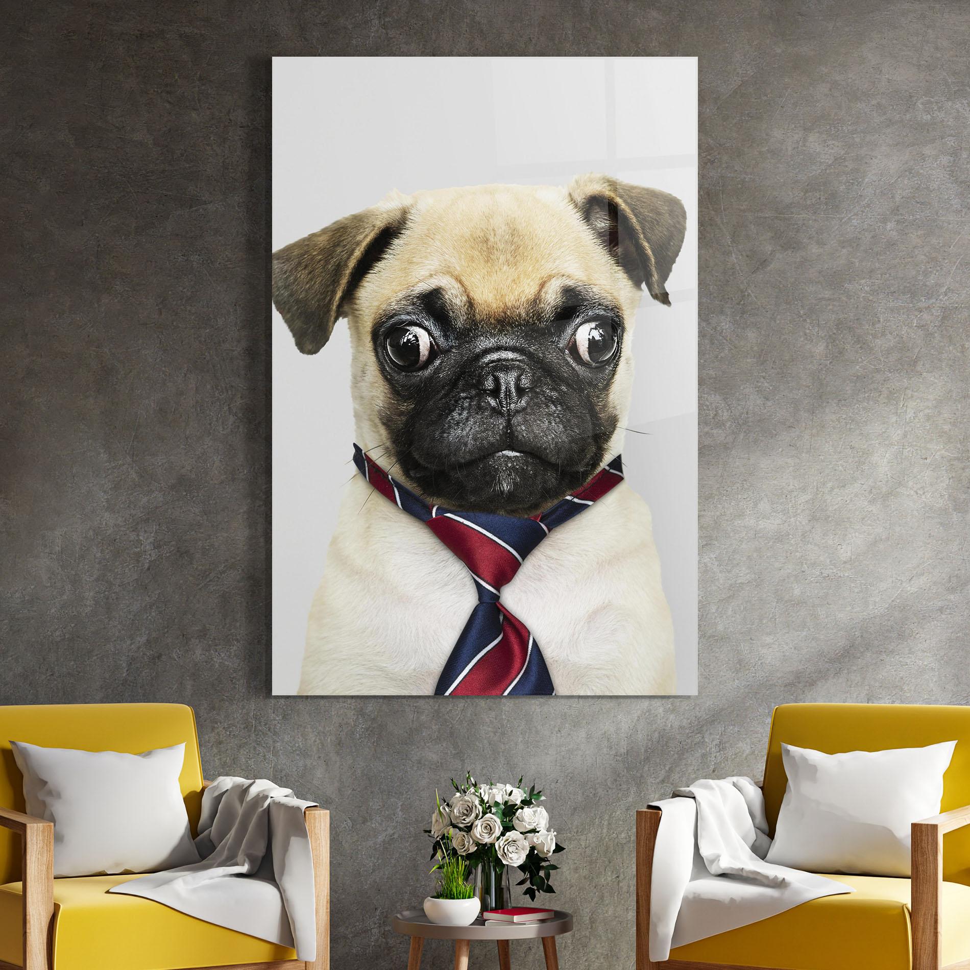 Стъклена картина Business Pug mockup 4