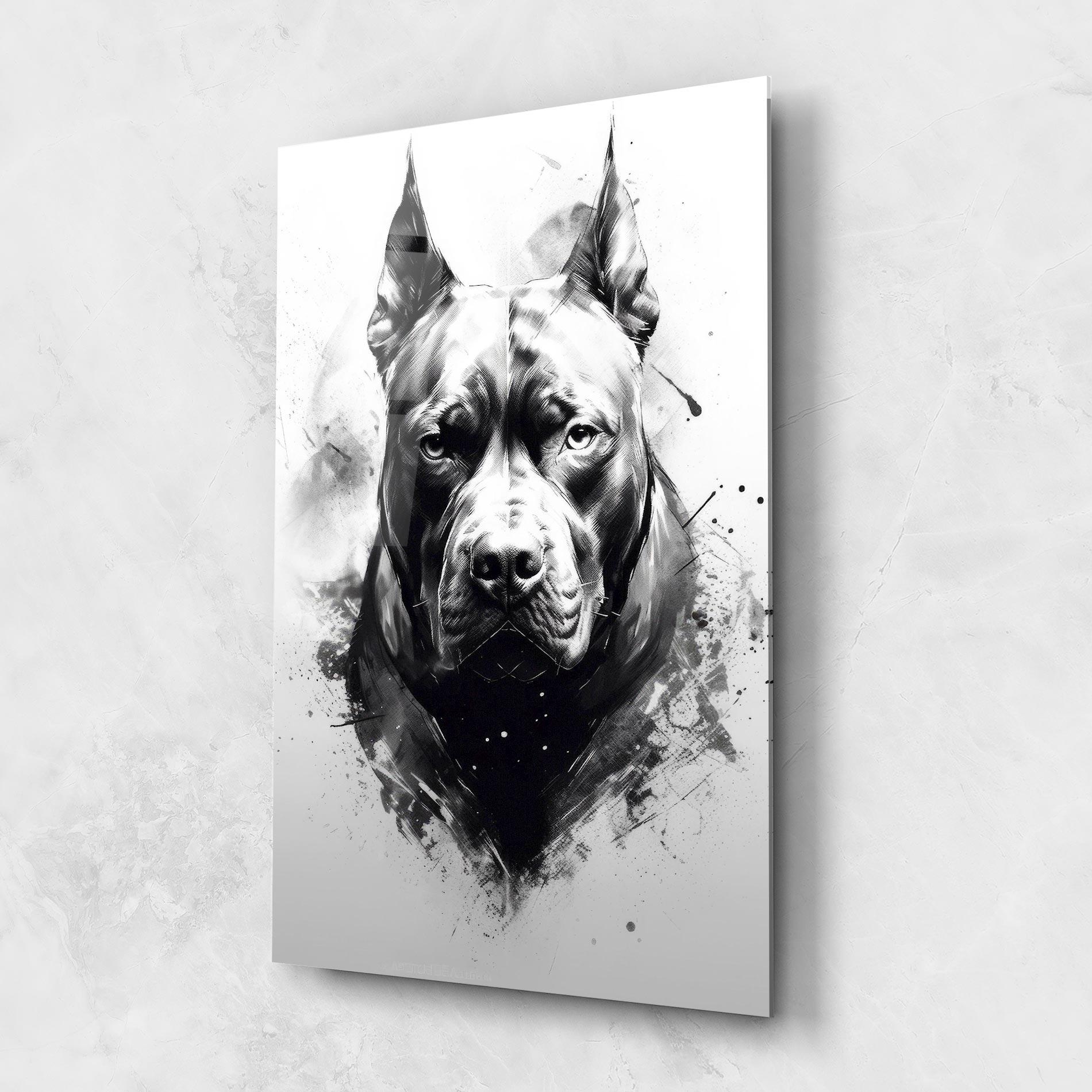 Стъклена картина Angry Dog Face mockup 1
