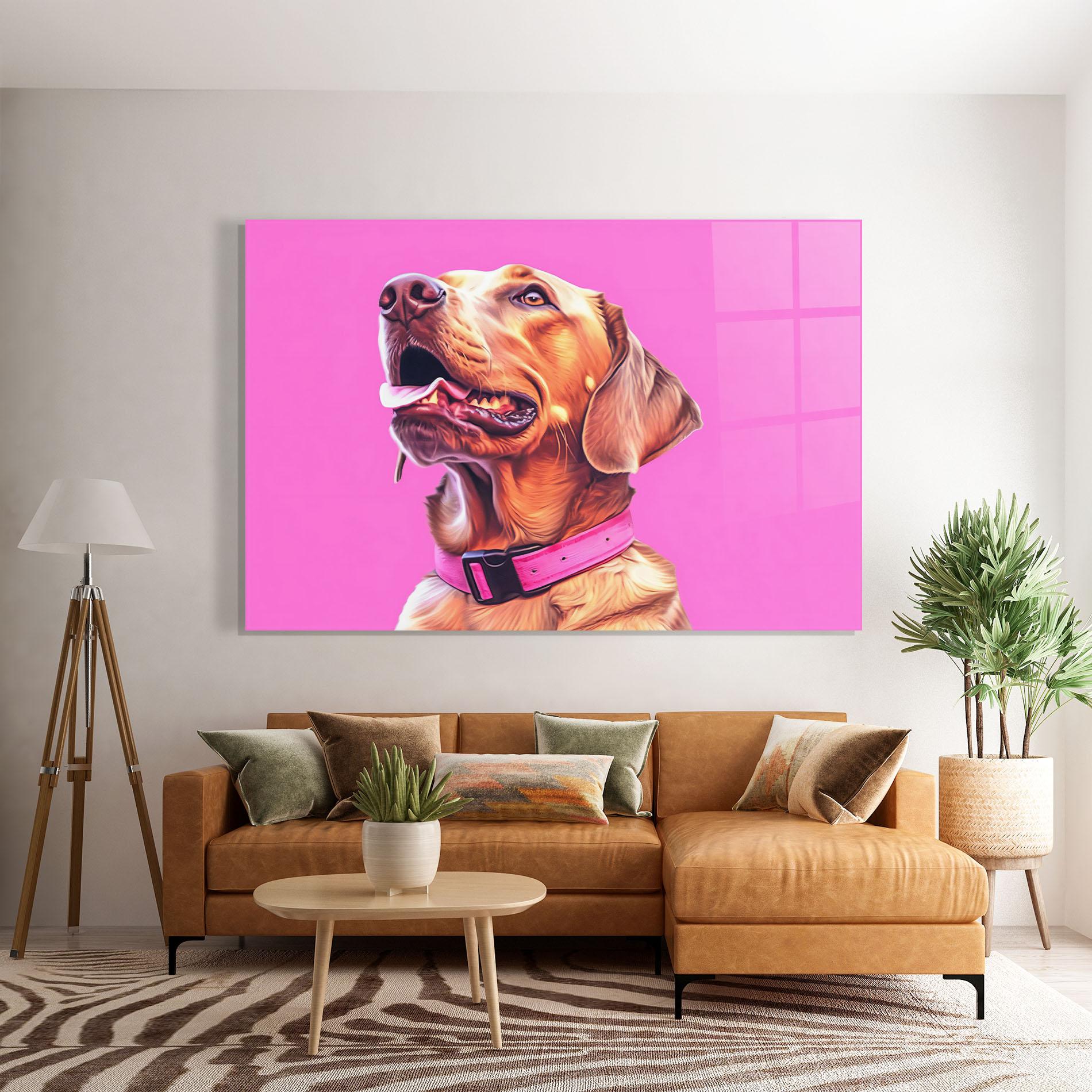 Стъклена картина Cute Retriever Dog mockup 7
