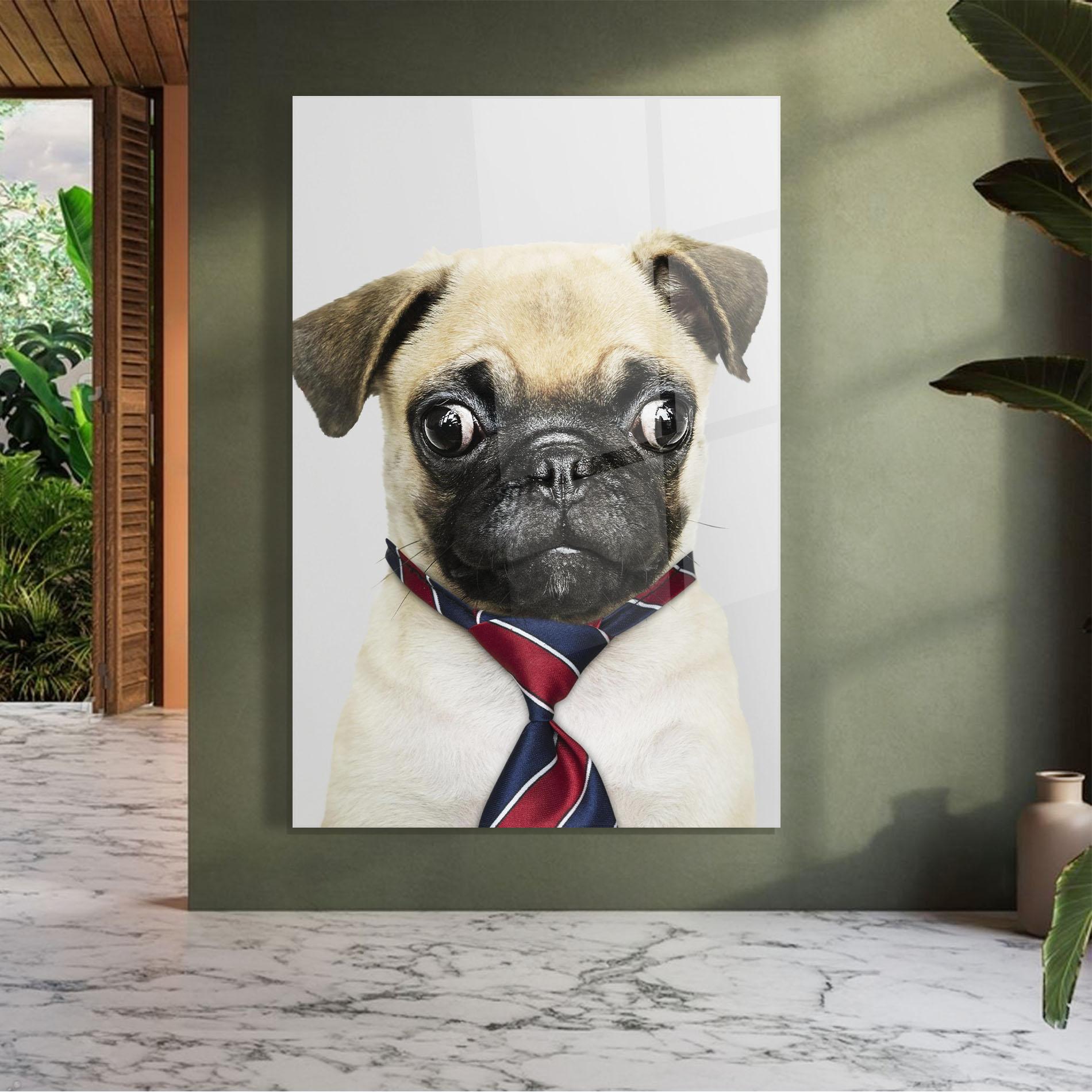 Стъклена картина Business Pug mockup 7
