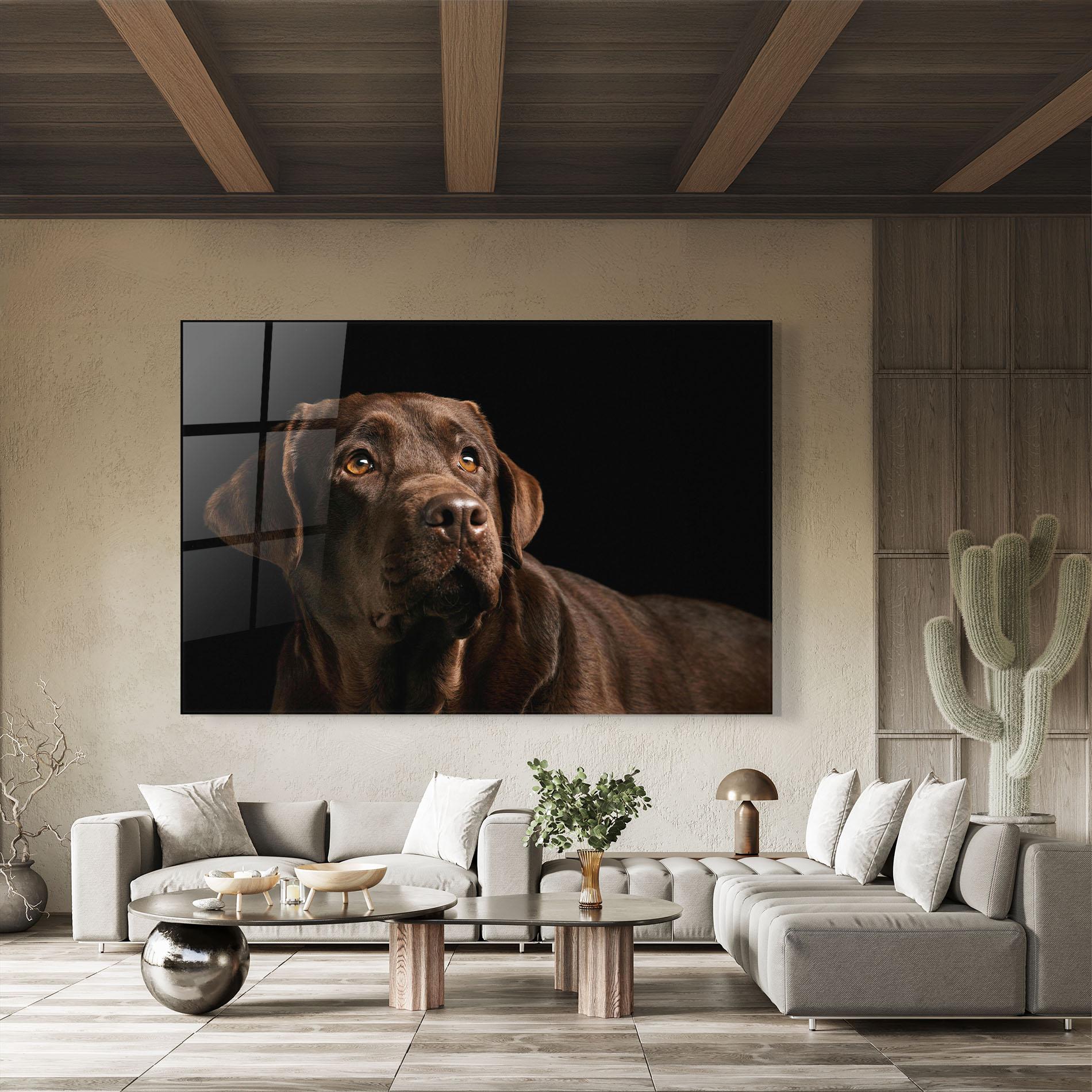 Стъклена картина Brown Labrador mockup 8