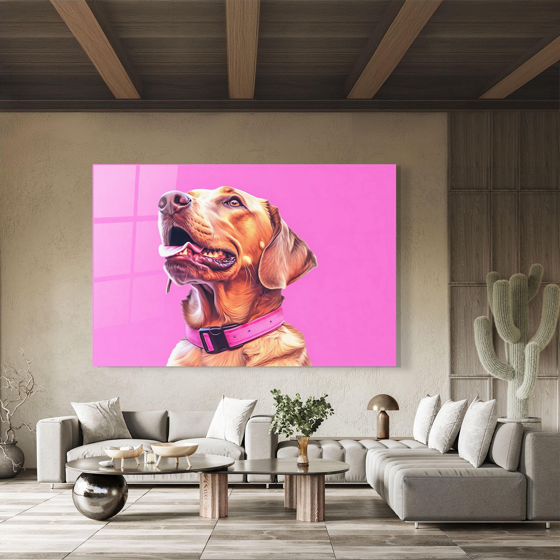 Стъклена картина Cute Retriever Dog mockup 8