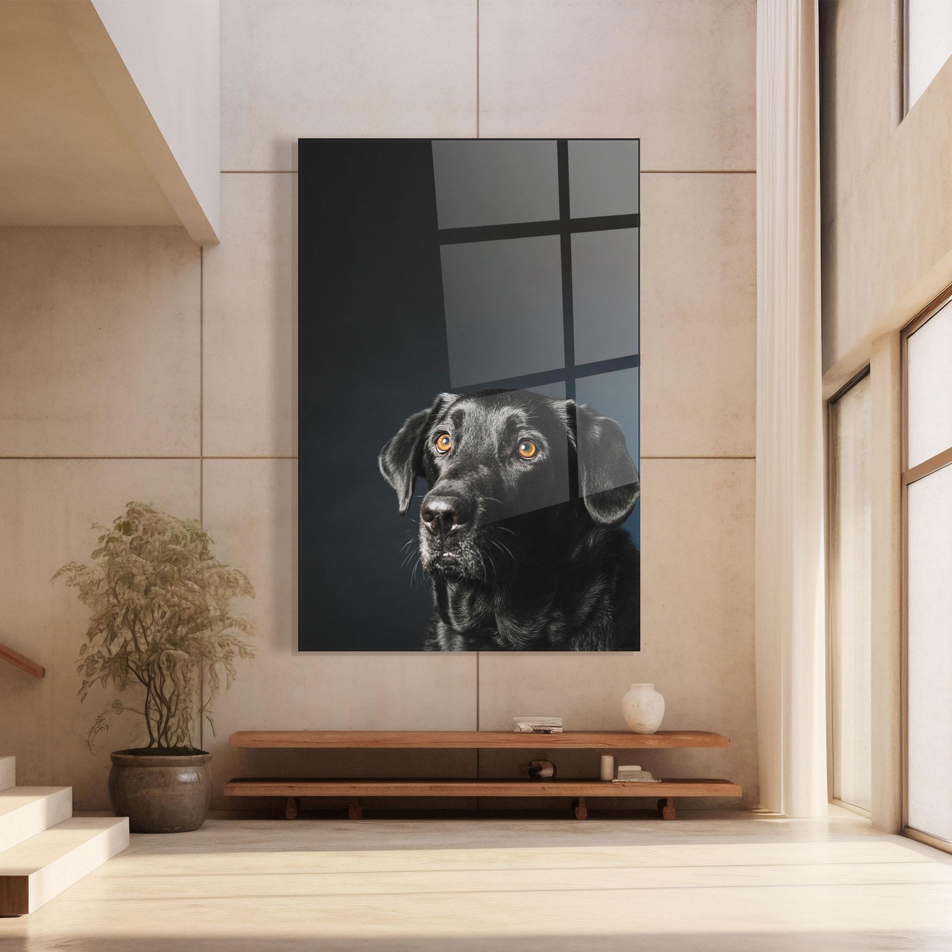 Стъклена картина Brown Eyes Dog mockup 8