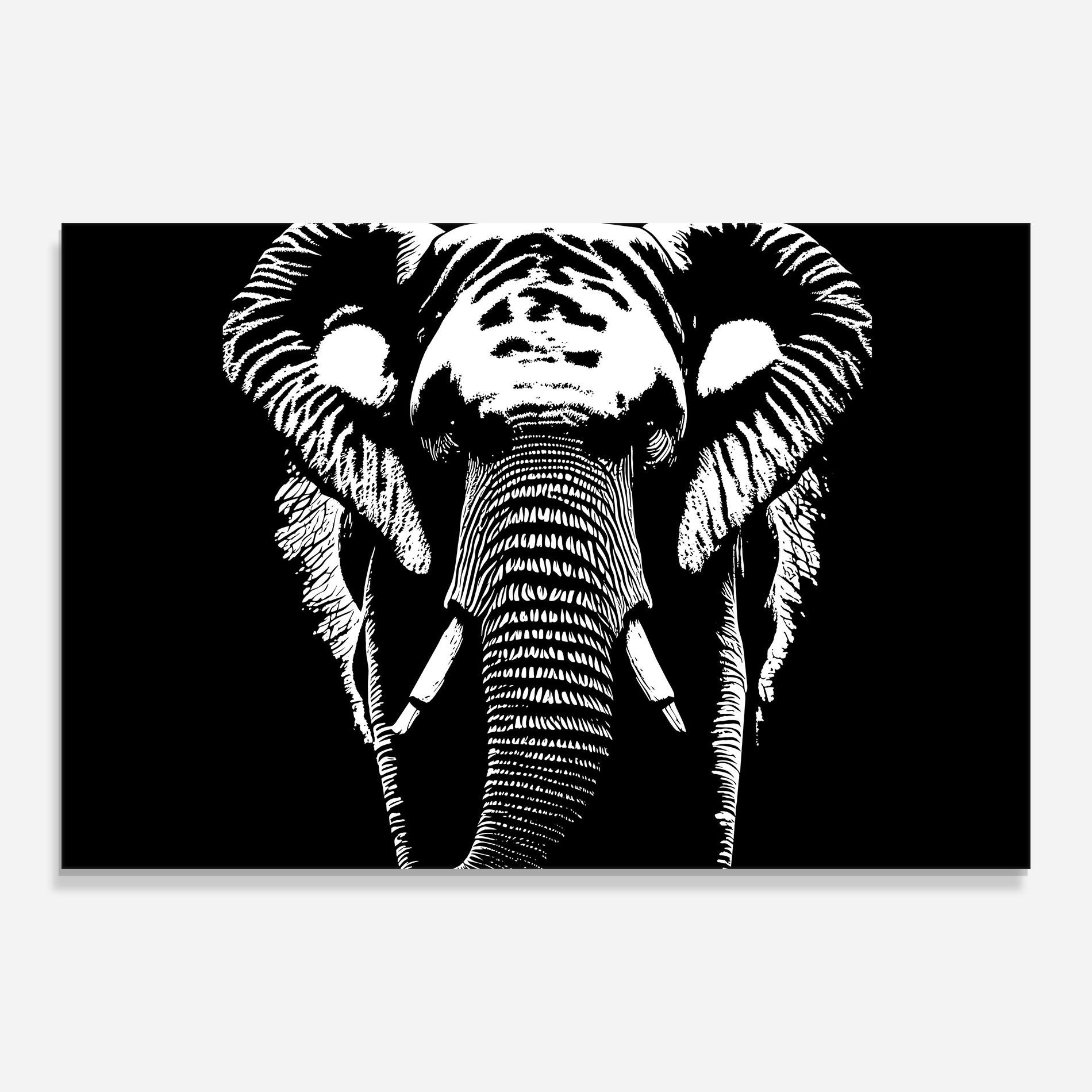 Стъклена картина Elephant Drawing mockup 0