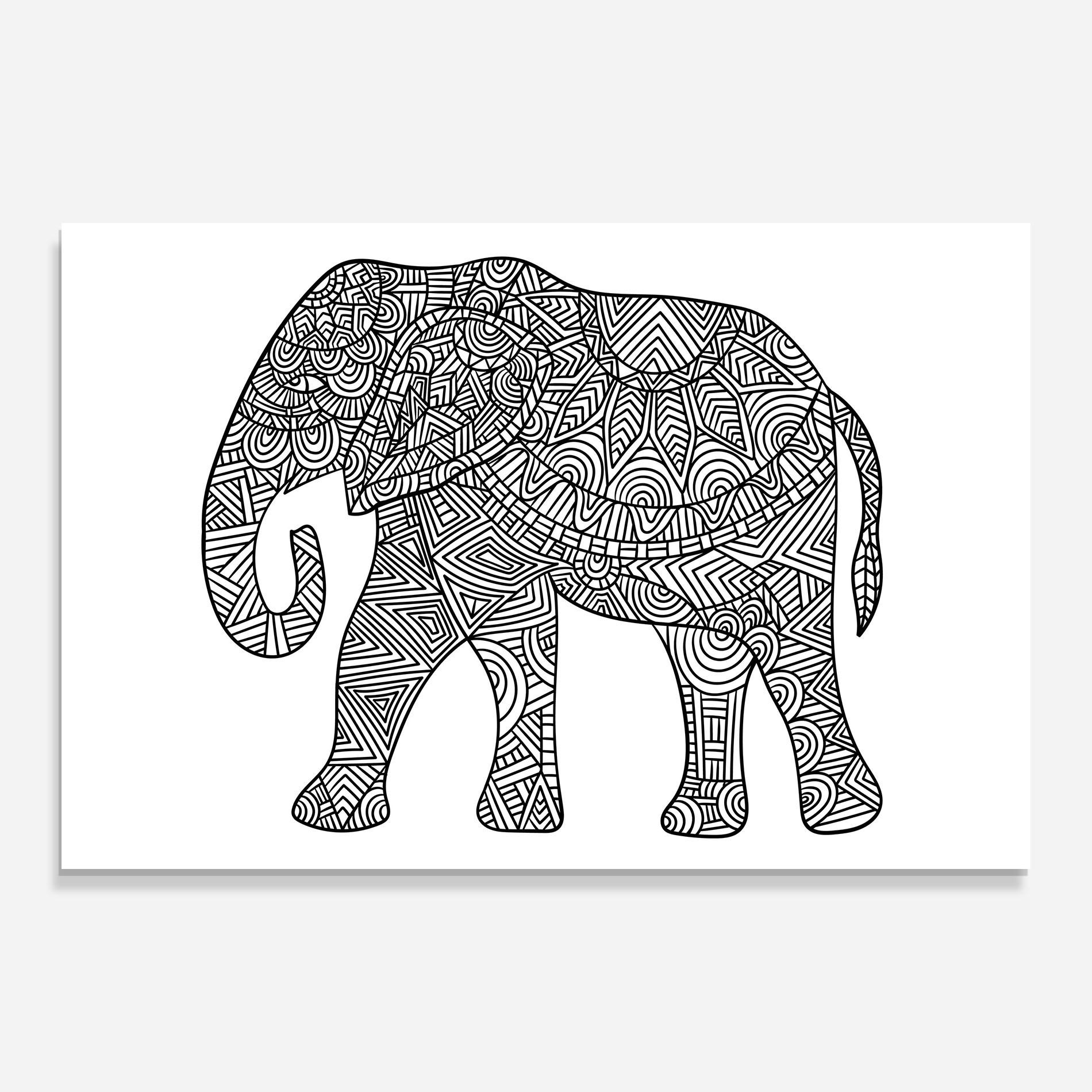 Стъклена картина Elephant Mandala mockup 0
