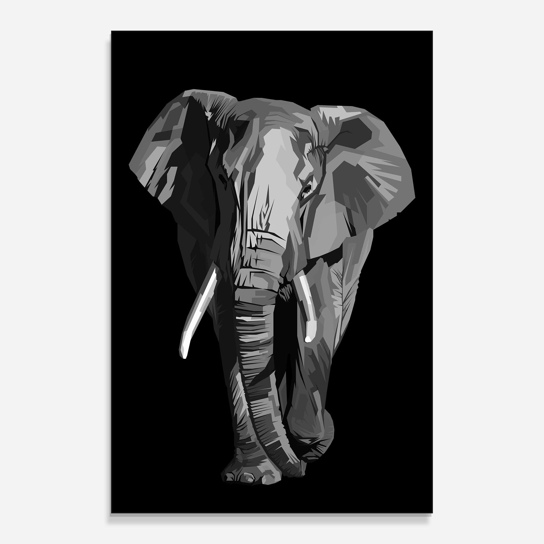 Стъклена картина Beautiful Grey Elephant mockup 0