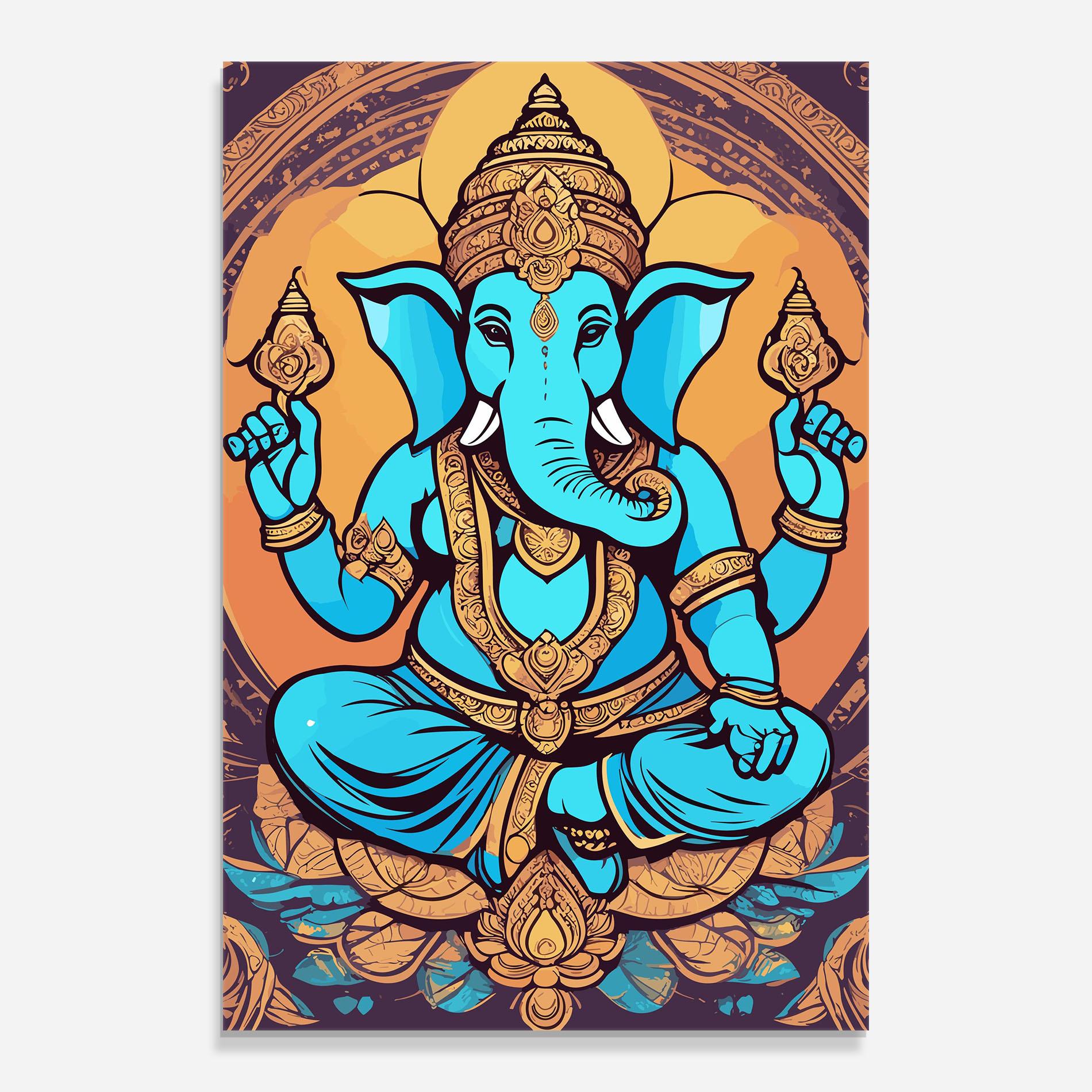 Стъклена картина Blue Elephant mockup 0