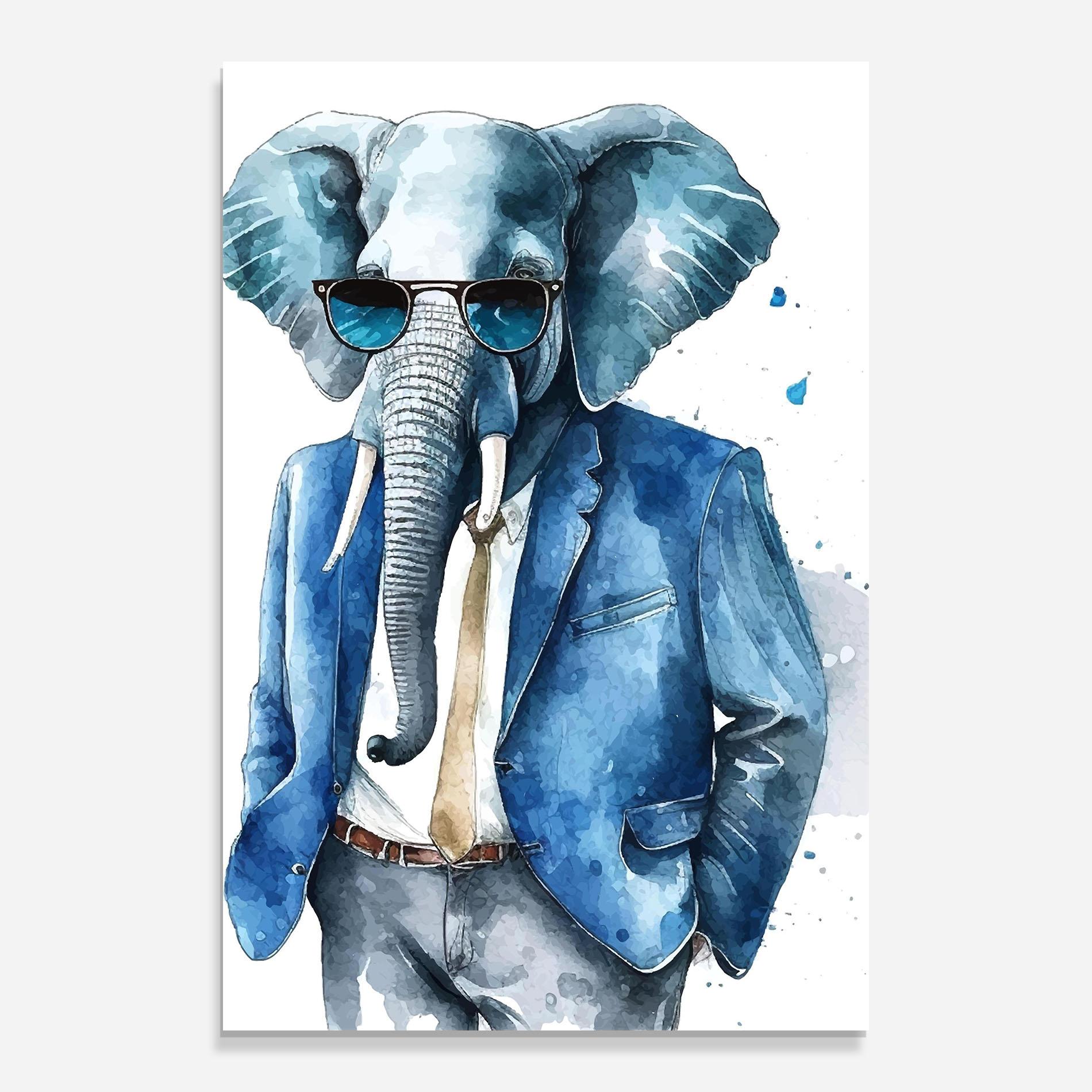Стъклена картина Bussiness Elephant mockup 0