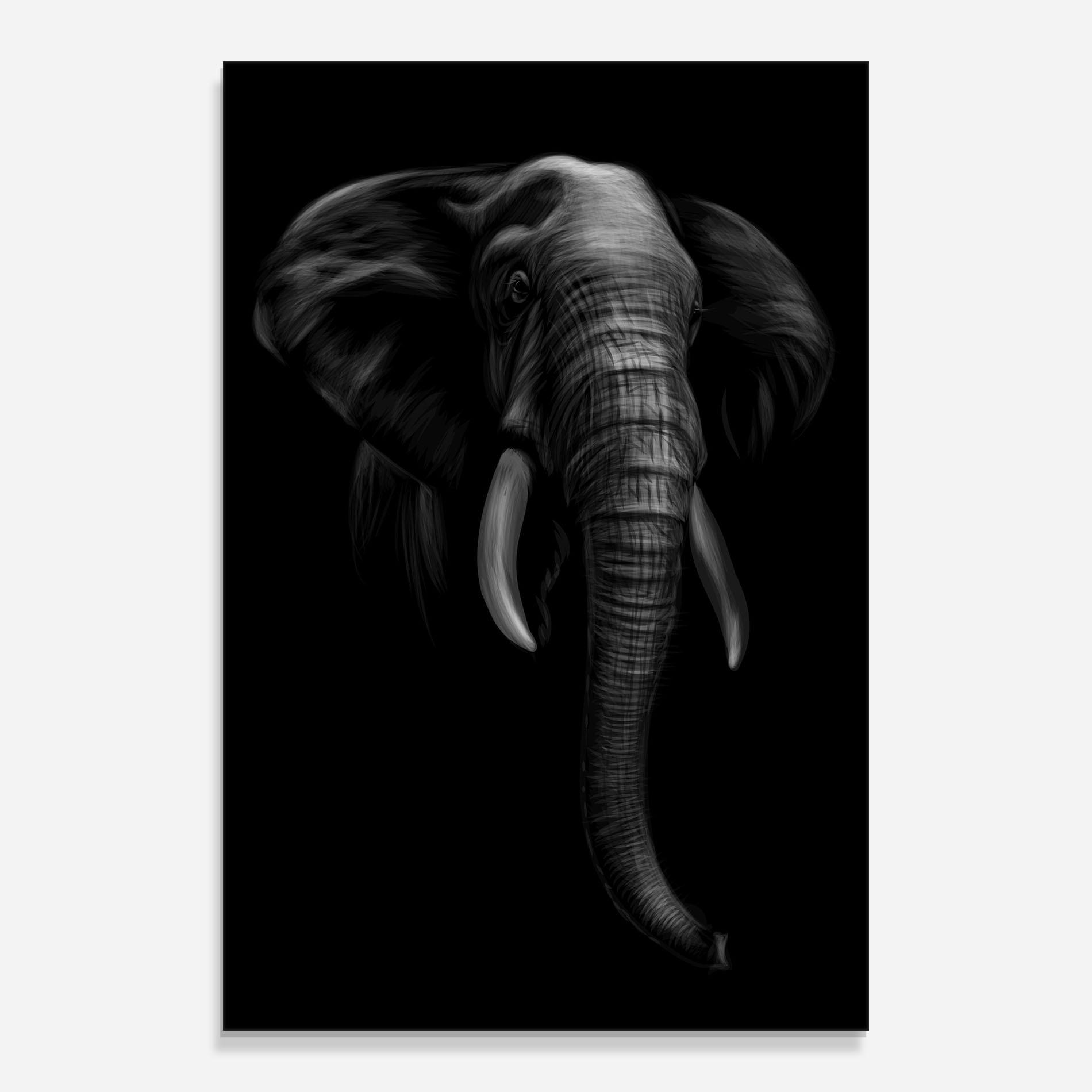 Стъклена картина Elephant Head mockup 0