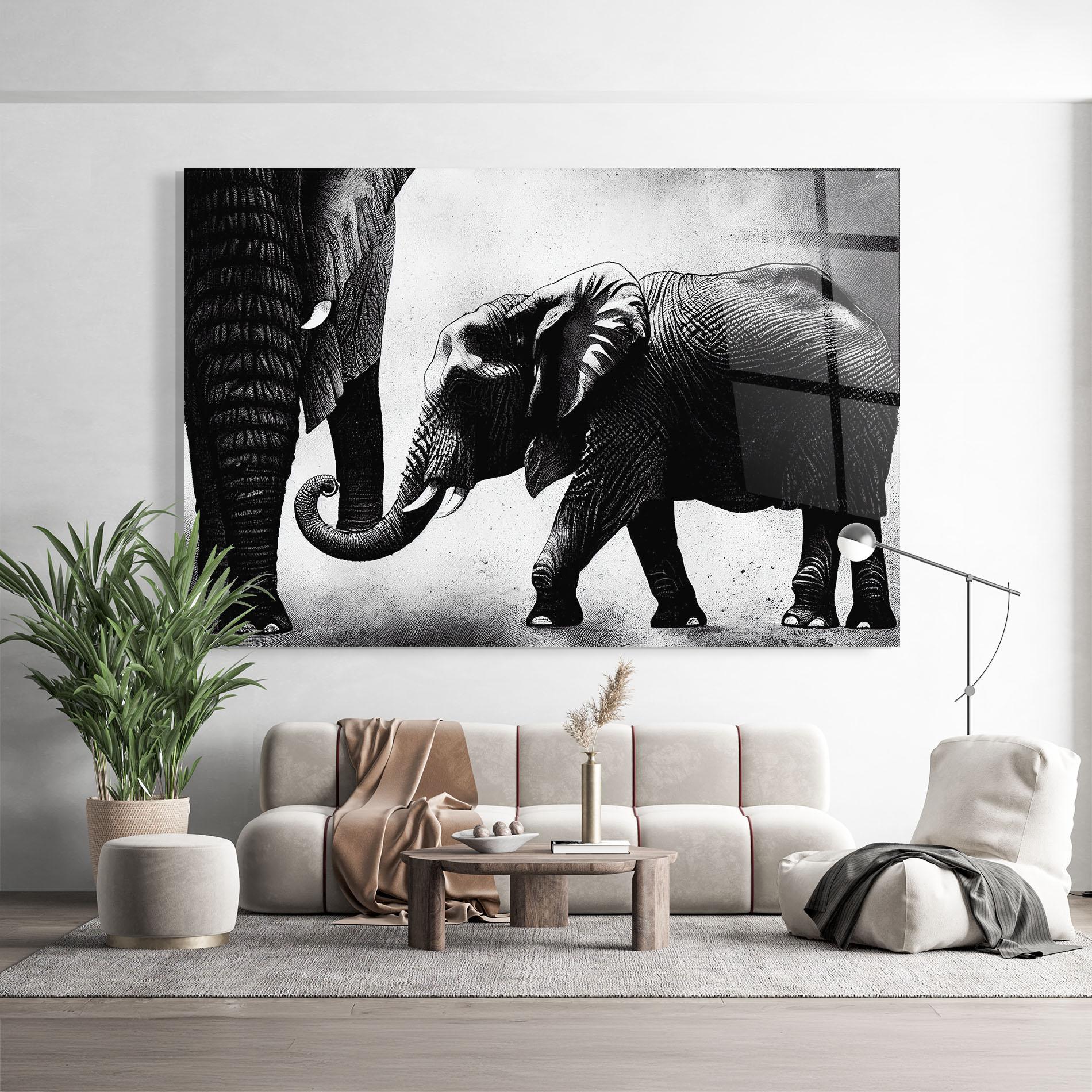 Стъклена картина Baby Elephant mockup 9