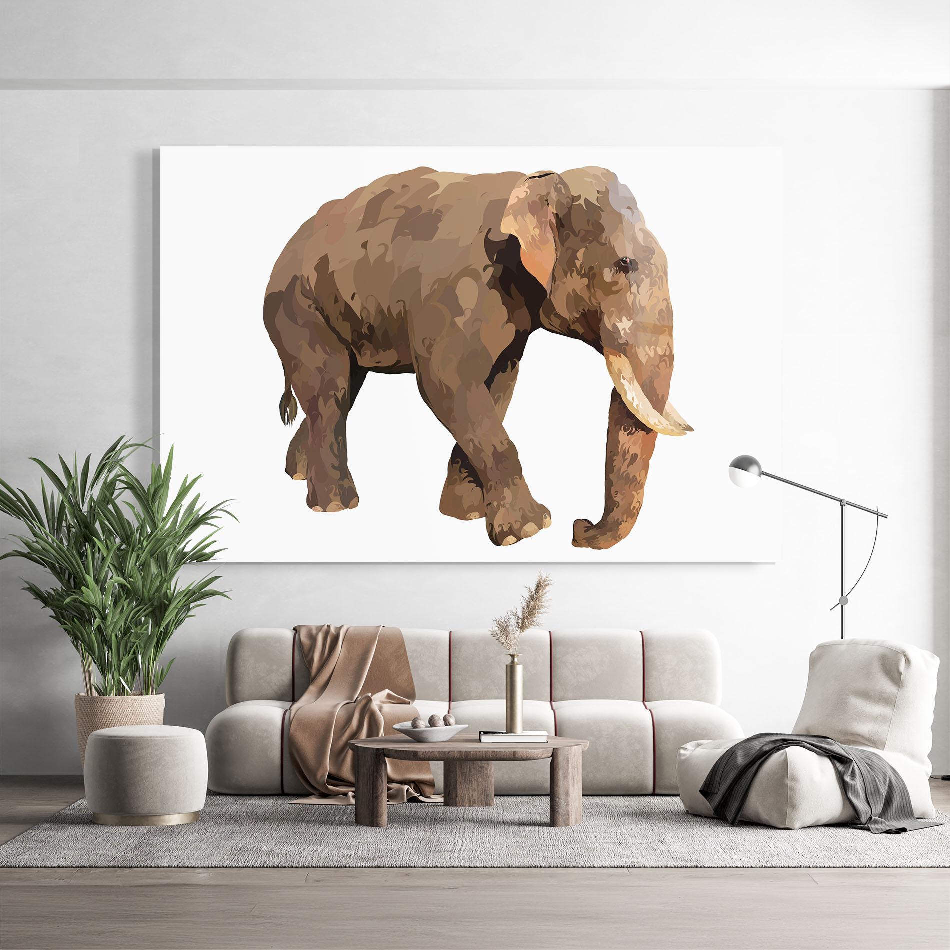Стъклена картина Brown Elephant mockup 9