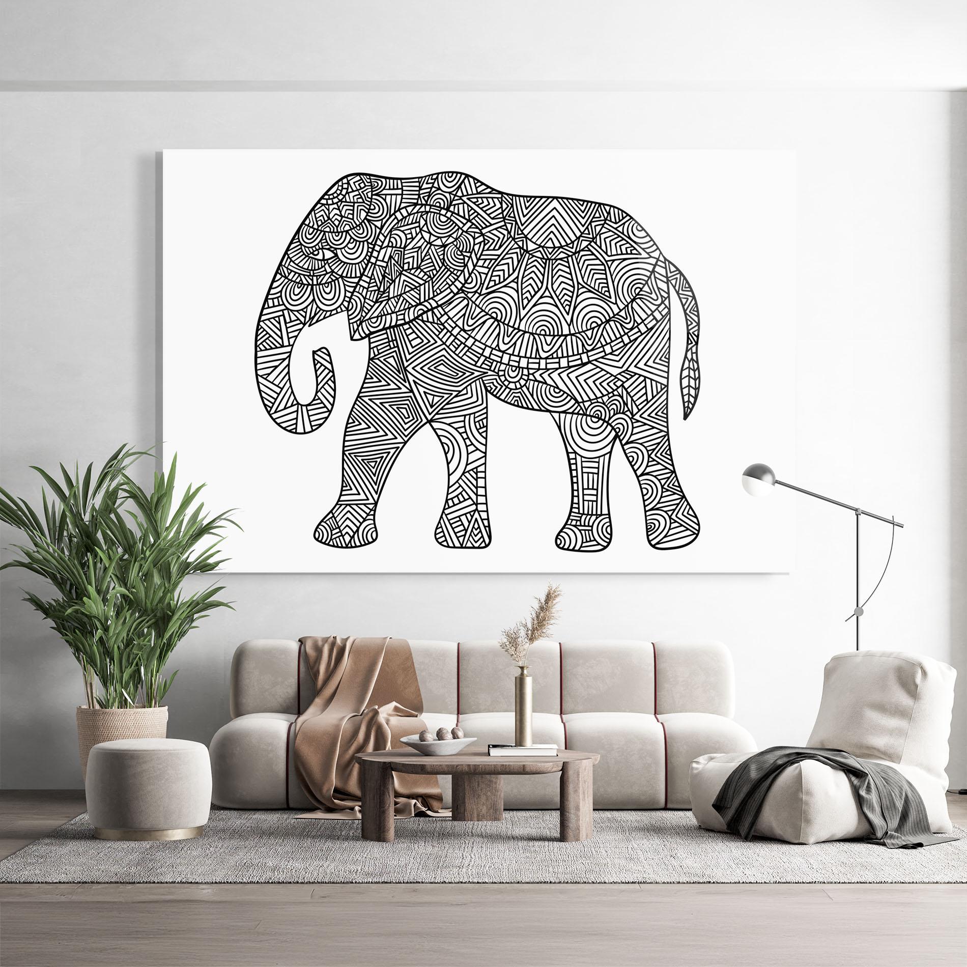 Стъклена картина Elephant Mandala mockup 9