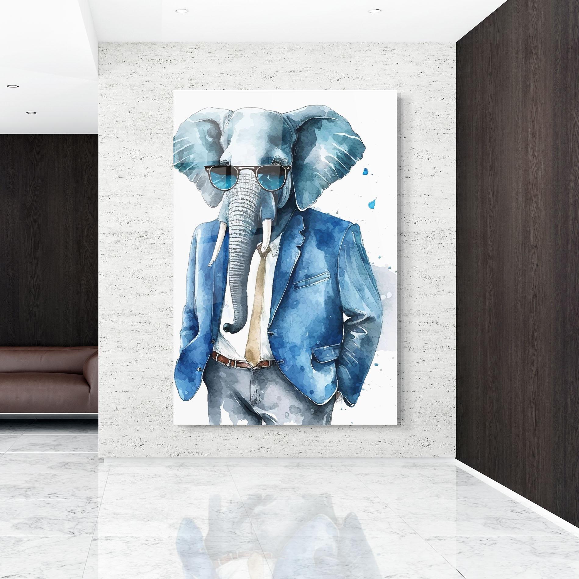 Стъклена картина Bussiness Elephant mockup 9