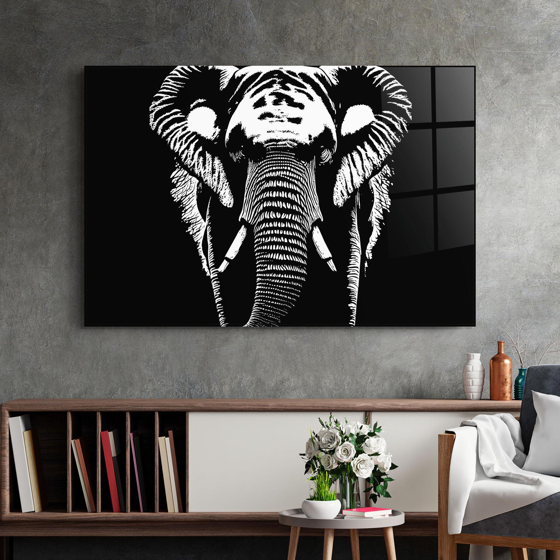 Стъклена картина Elephant Drawing mockup 2