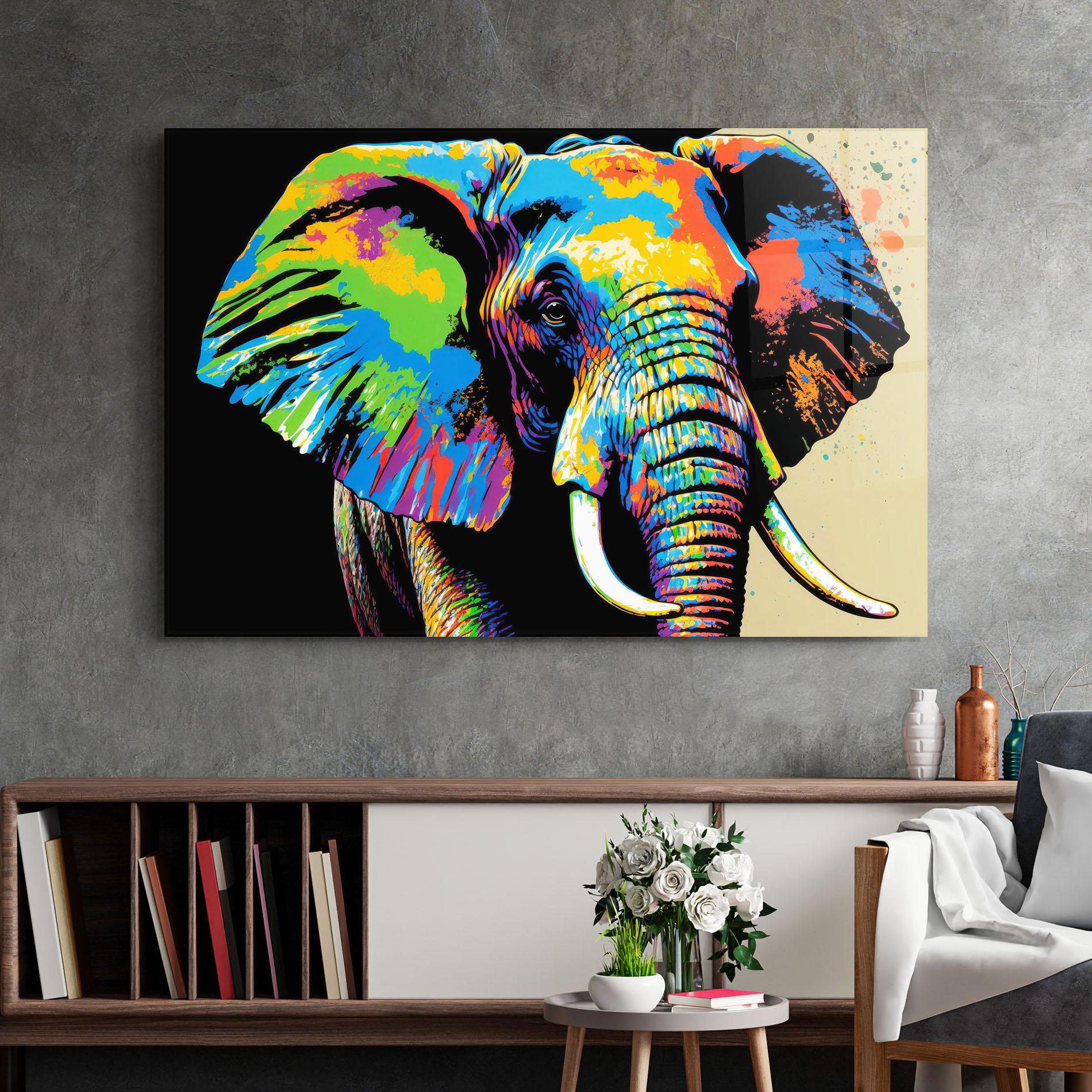 Стъклена картина Elephant Portrait mockup 2