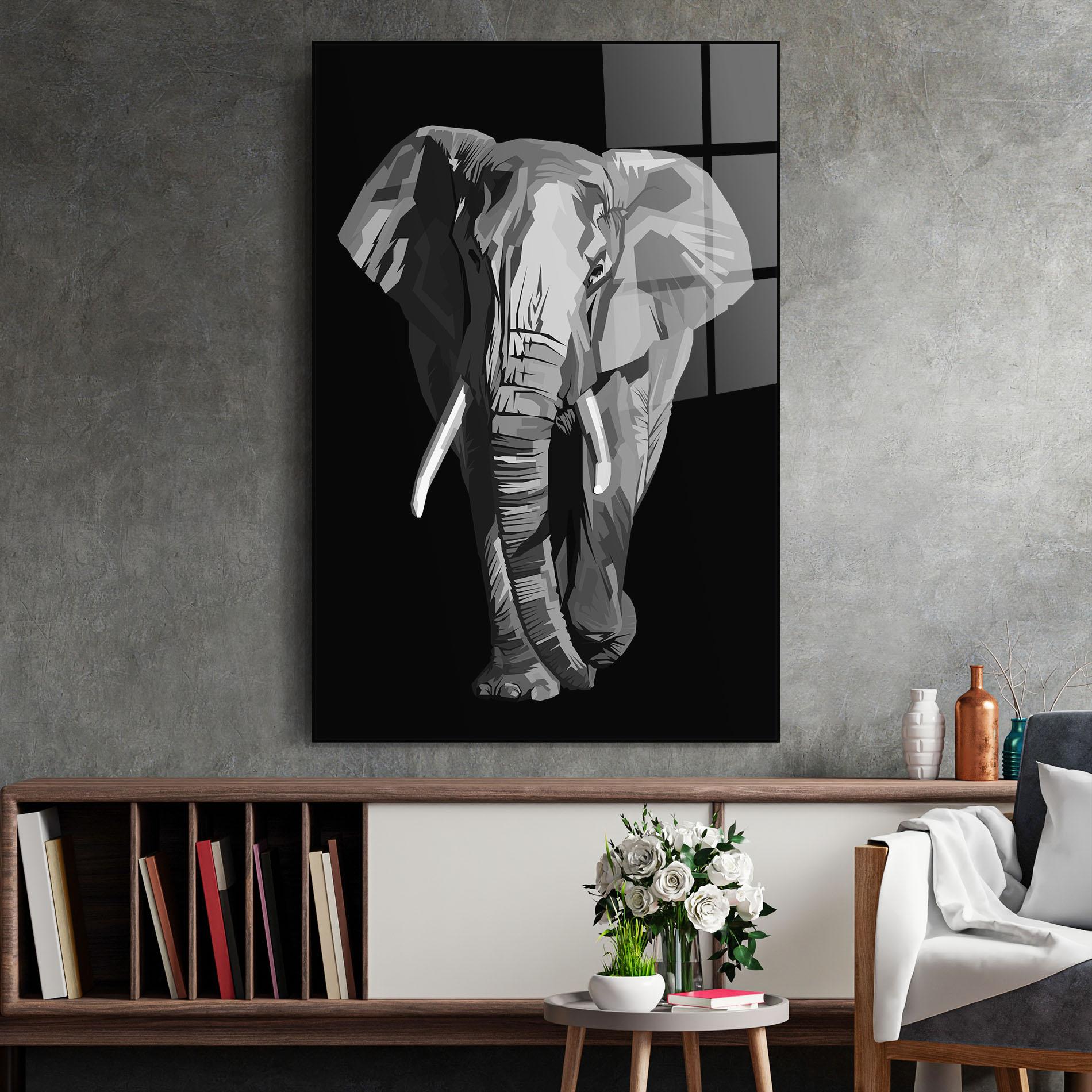 Стъклена картина Beautiful Grey Elephant mockup 2