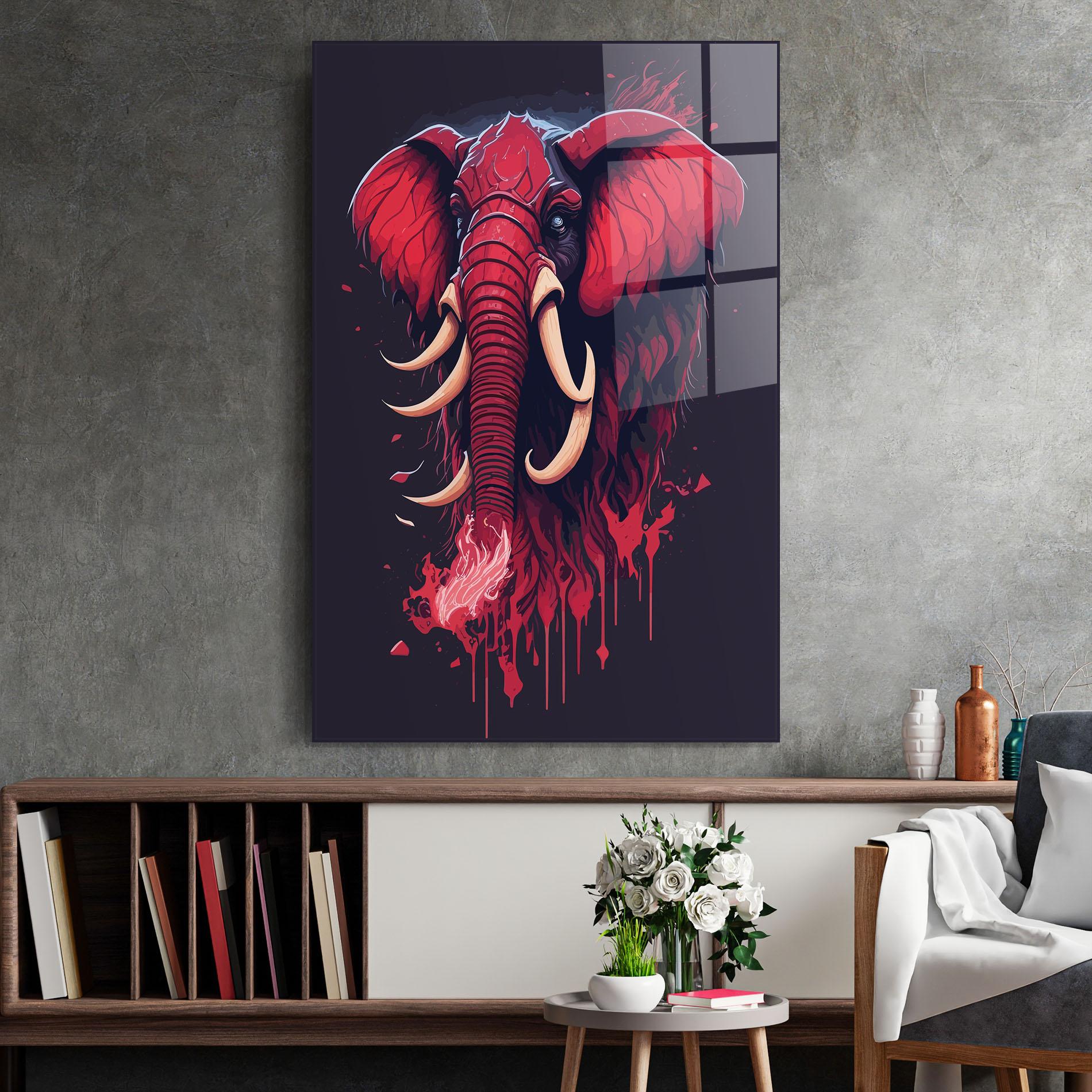 Стъклена картина Bloody Elephant mockup 2