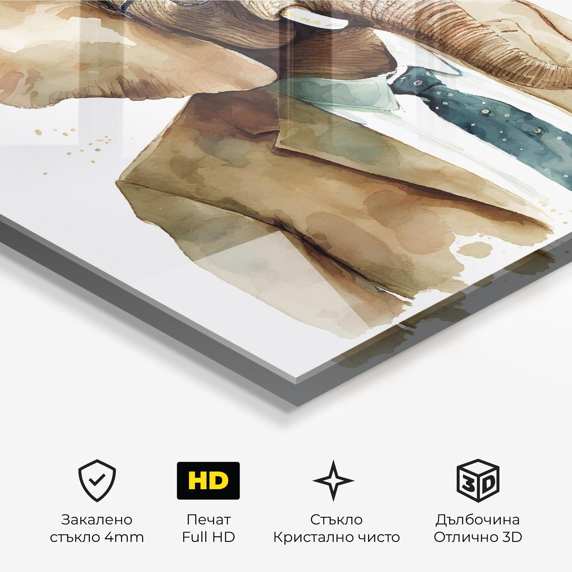 Стъклена картина Bussines Elephant mockup 3