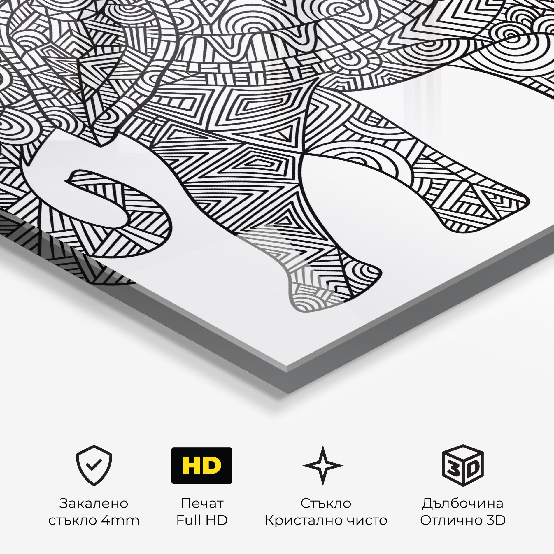 Стъклена картина Elephant Mandala mockup 3