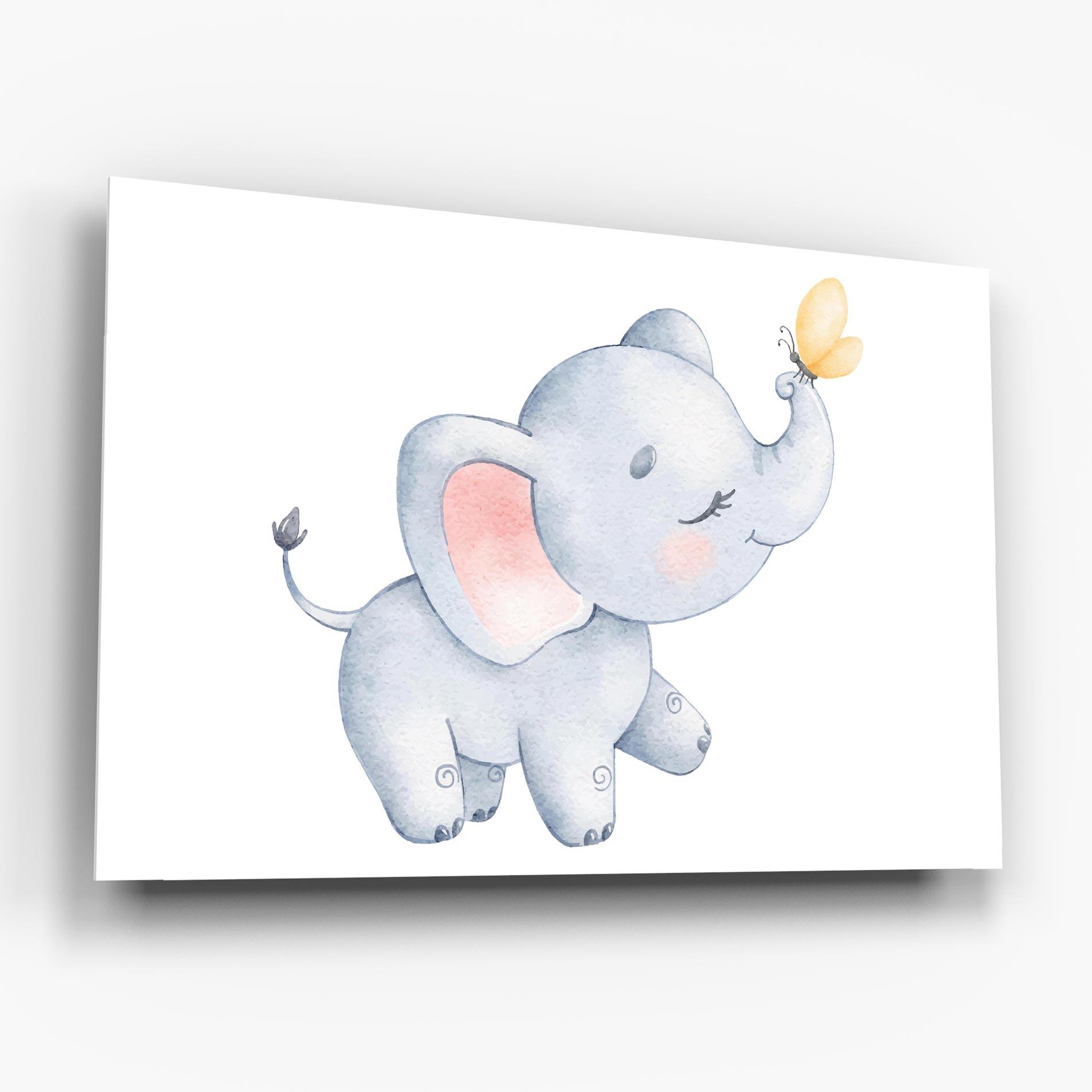 Стъклена картина Elephant Butterfly mockup 6