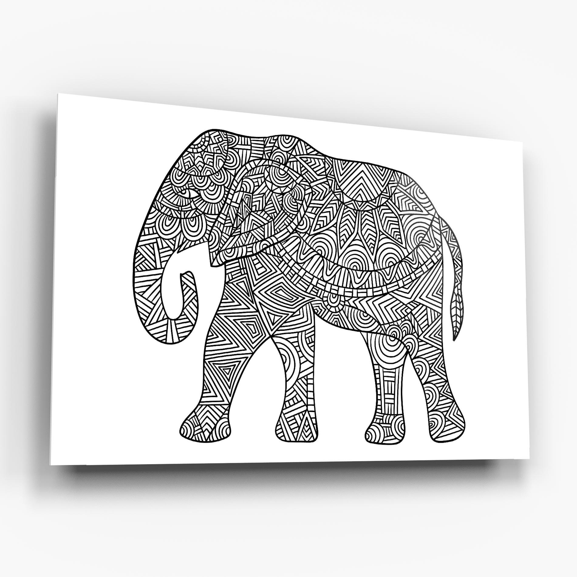 Стъклена картина Elephant Mandala mockup 6