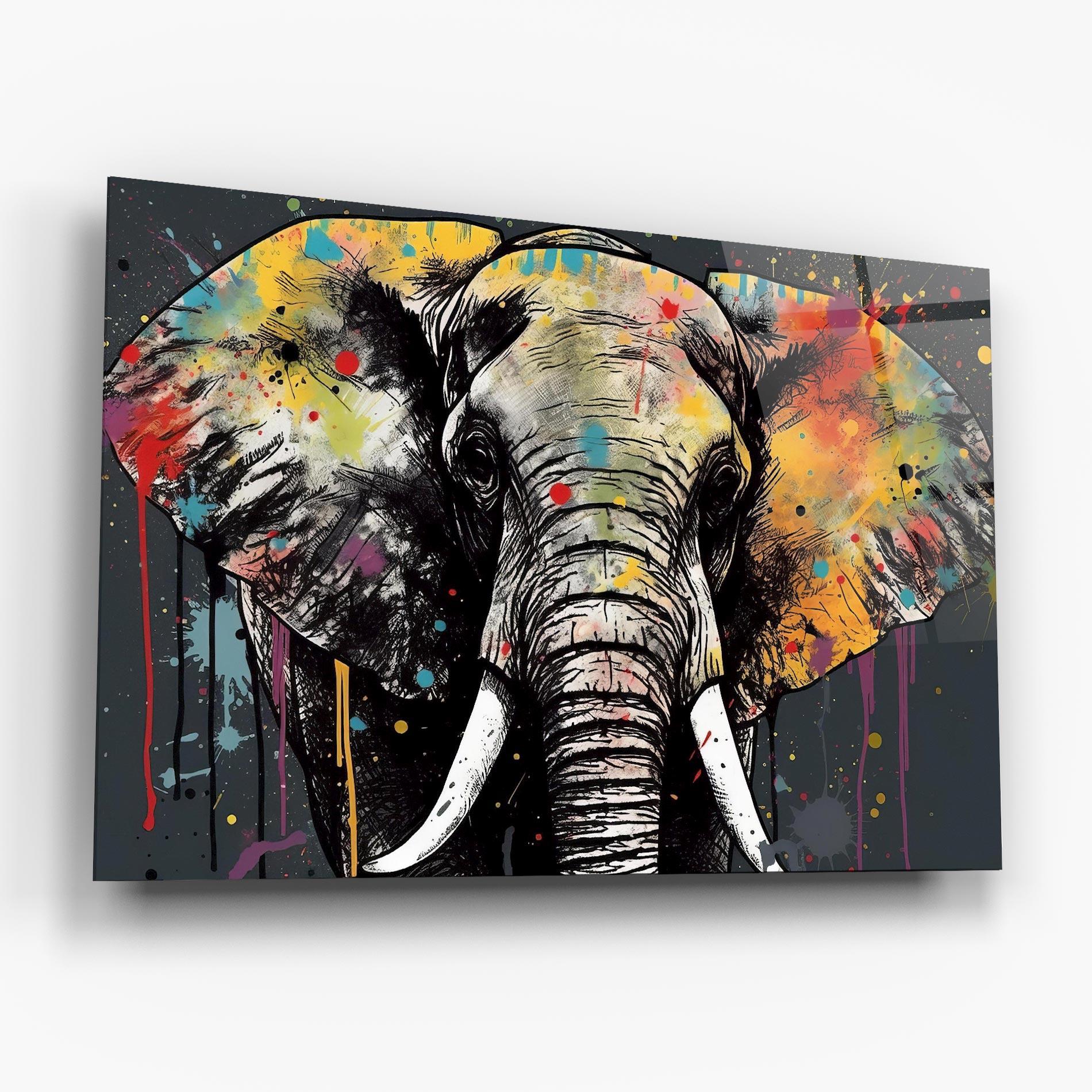 Стъклена картина Elephant Portrait Art mockup 6