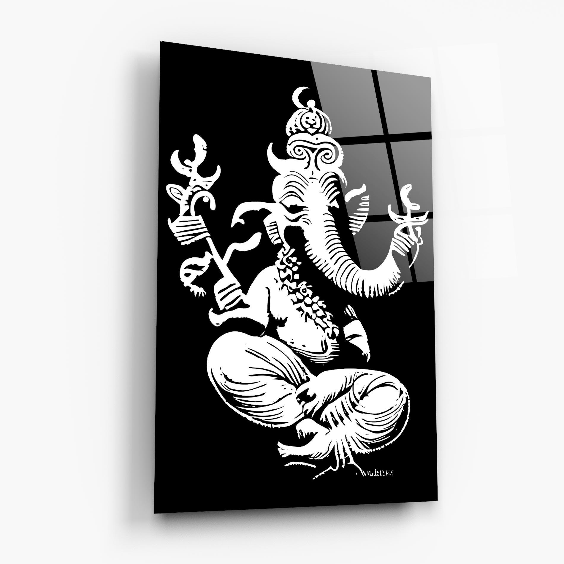 Стъклена картина Black And White Ganesha mockup 6