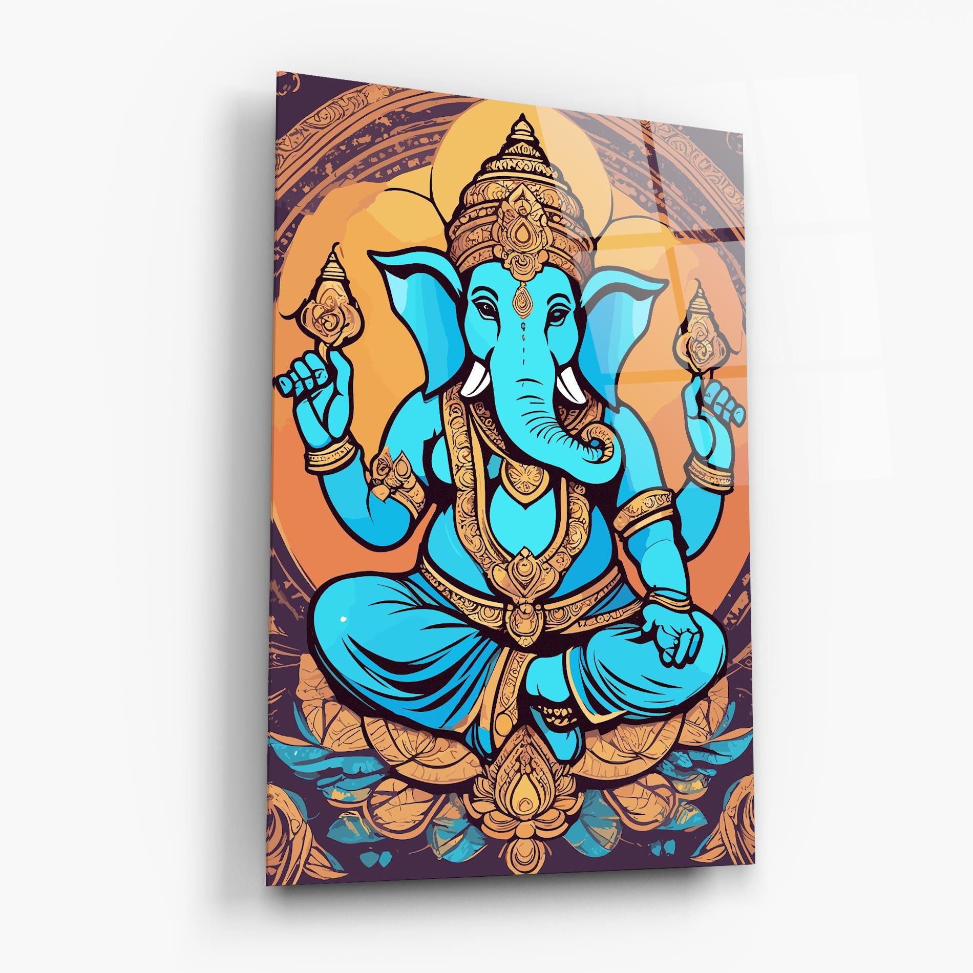 Стъклена картина Blue Elephant mockup 6