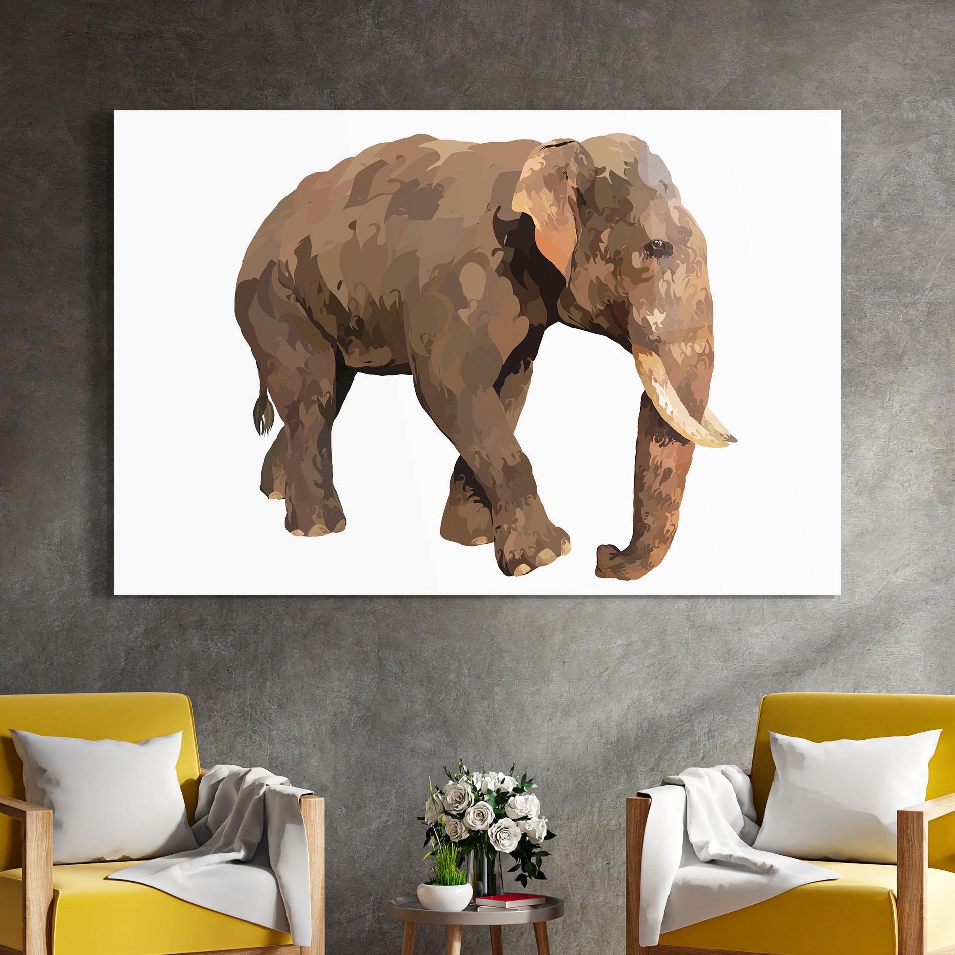 Стъклена картина Brown Elephant mockup 4