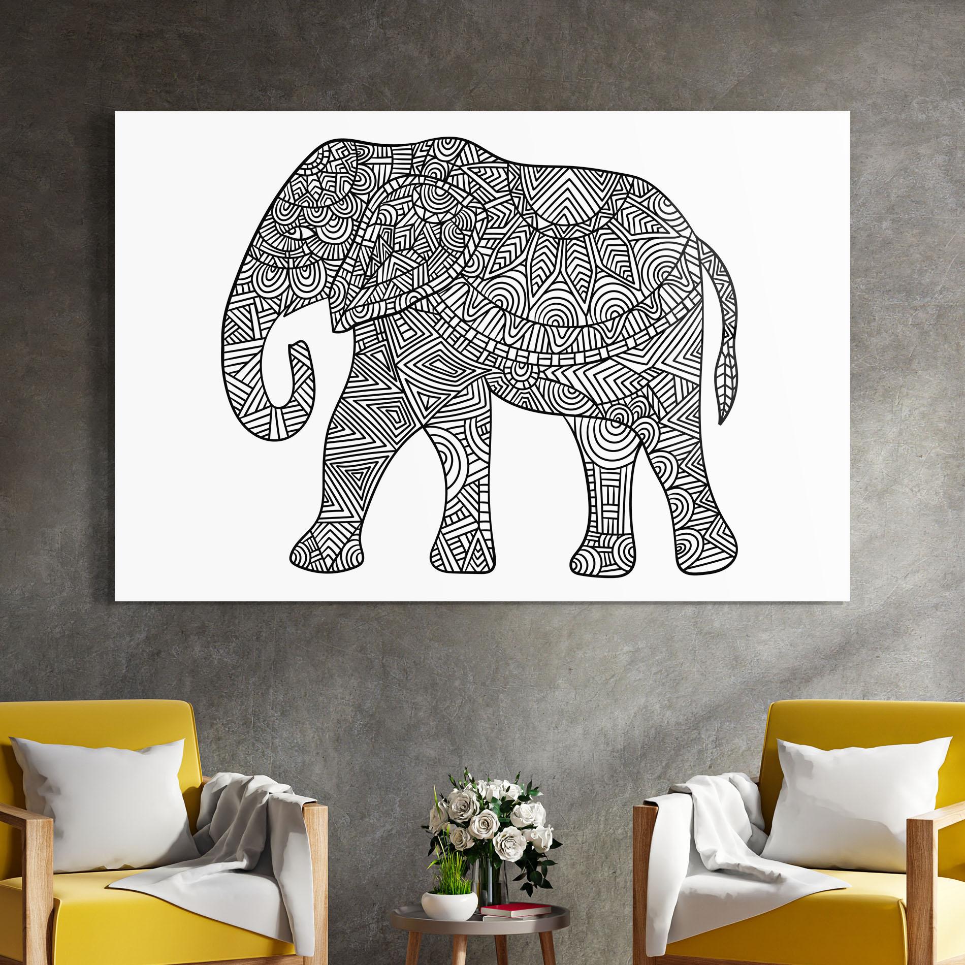 Стъклена картина Elephant Mandala mockup 4