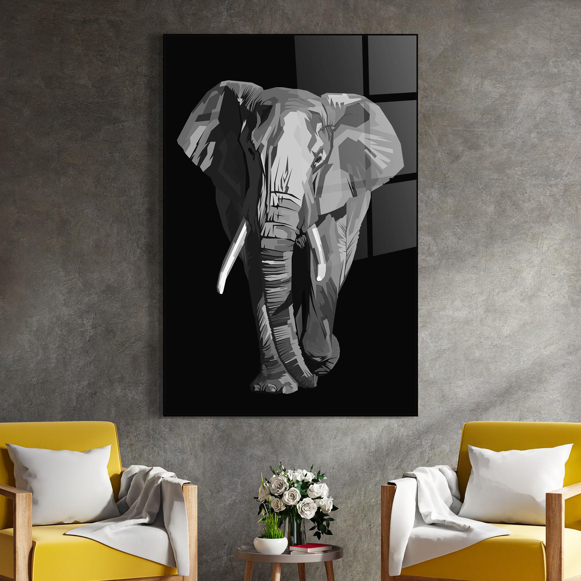 Стъклена картина Beautiful Grey Elephant mockup 4