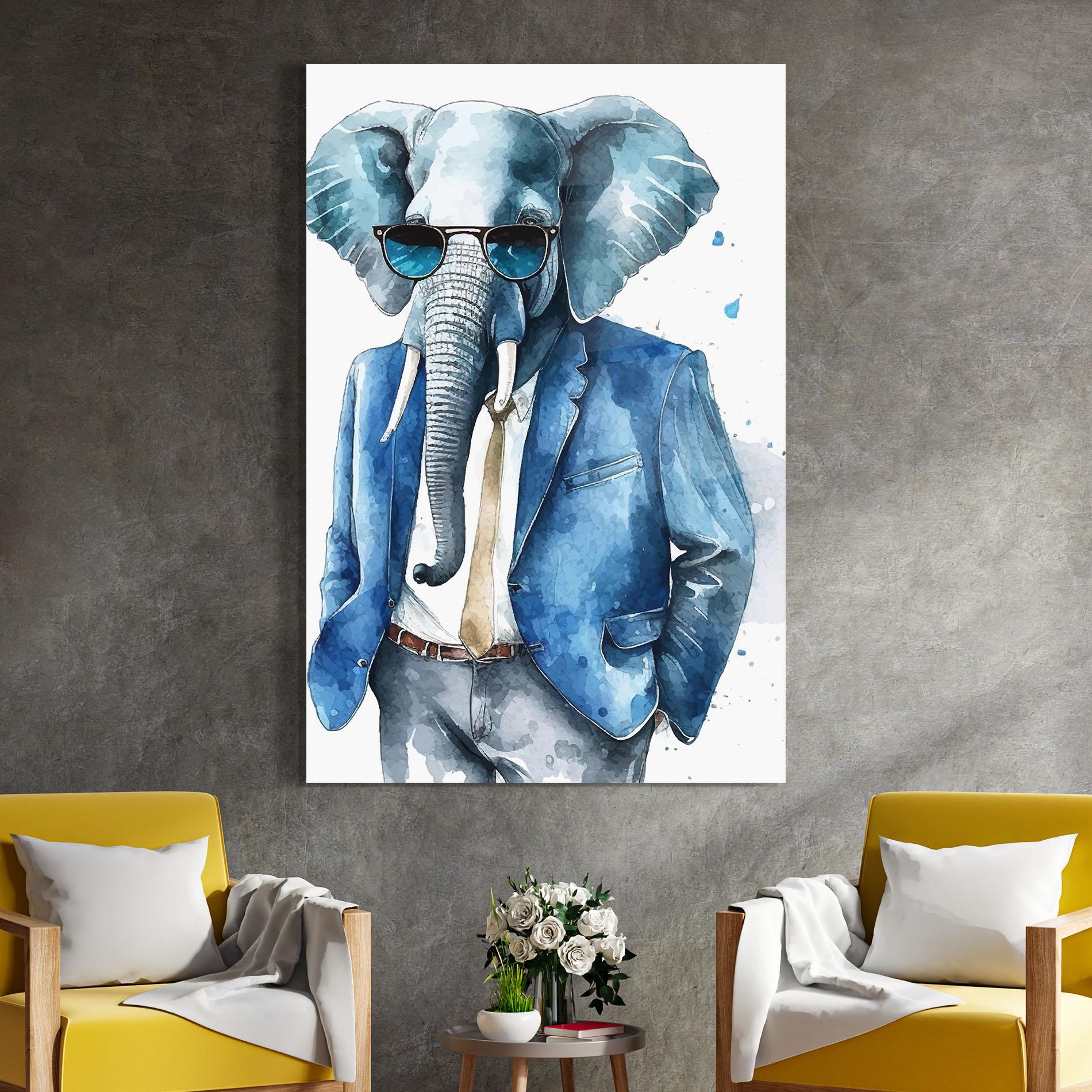 Стъклена картина Bussiness Elephant mockup 4