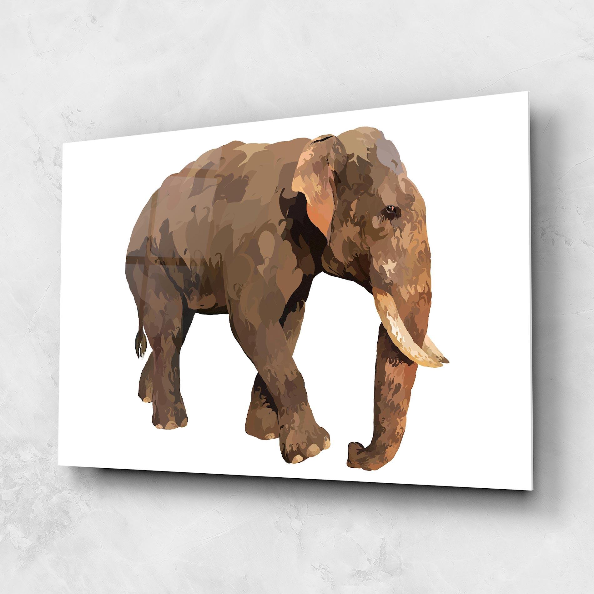 Стъклена картина Brown Elephant mockup 1