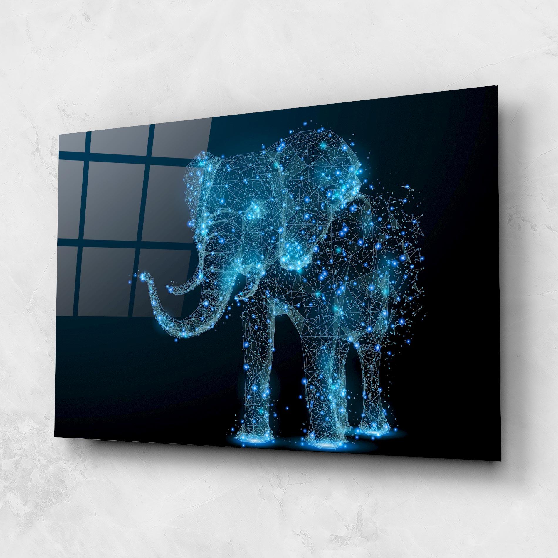 Стъклена картина Digital Elephant mockup 1