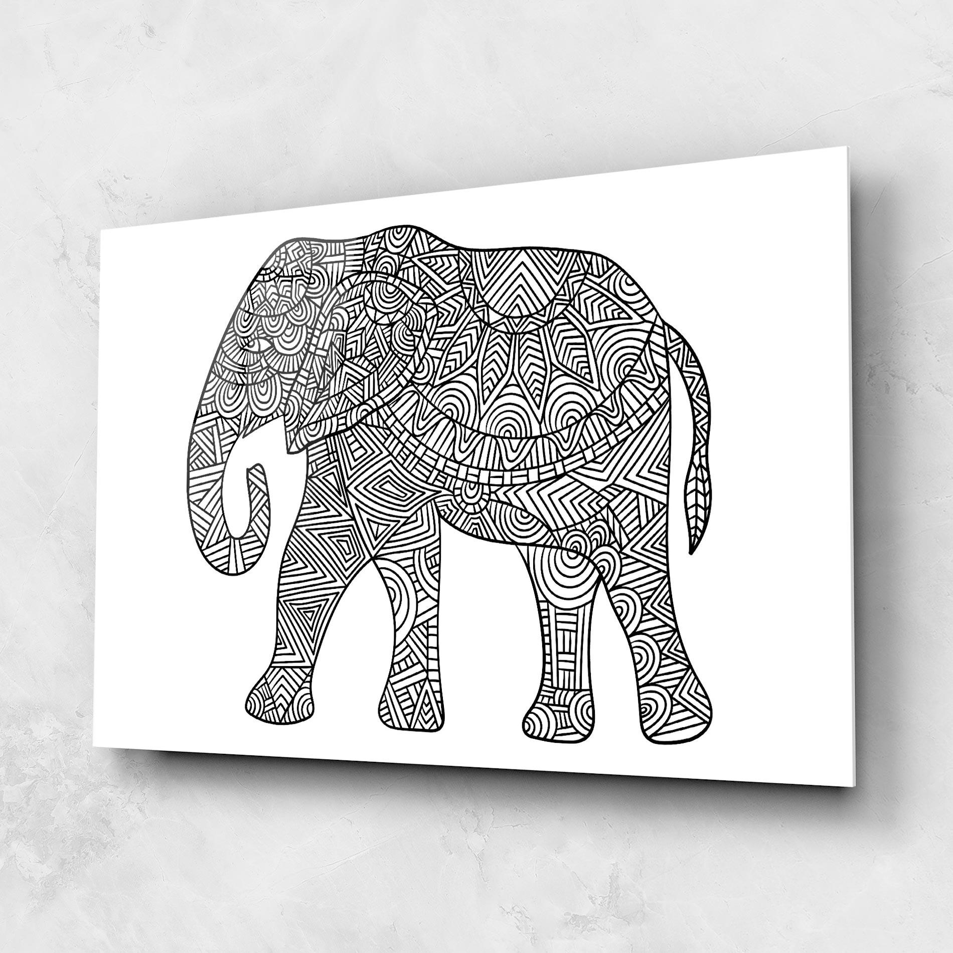 Стъклена картина Elephant Mandala mockup 1