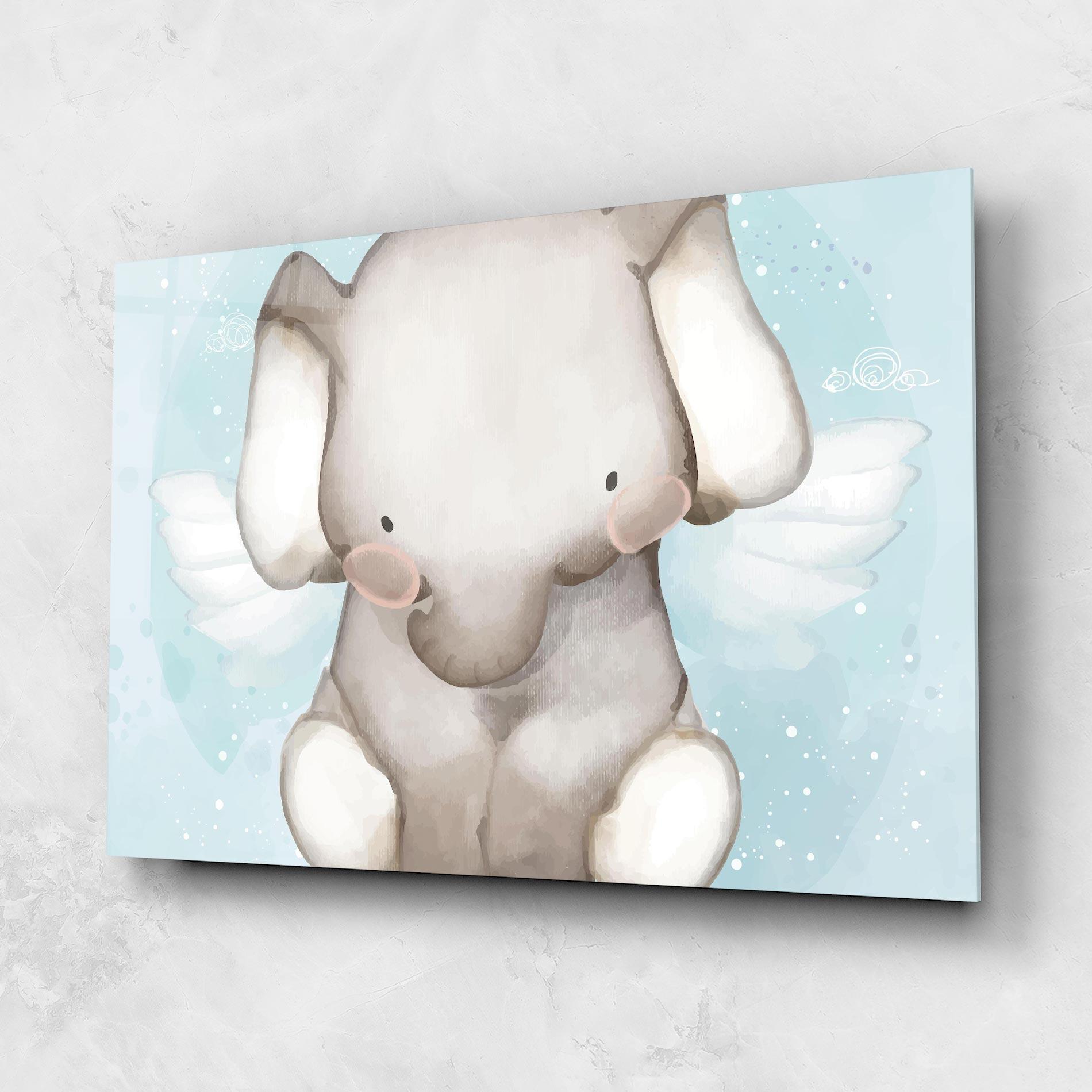 Стъклена картина Elephant On Blue mockup 1