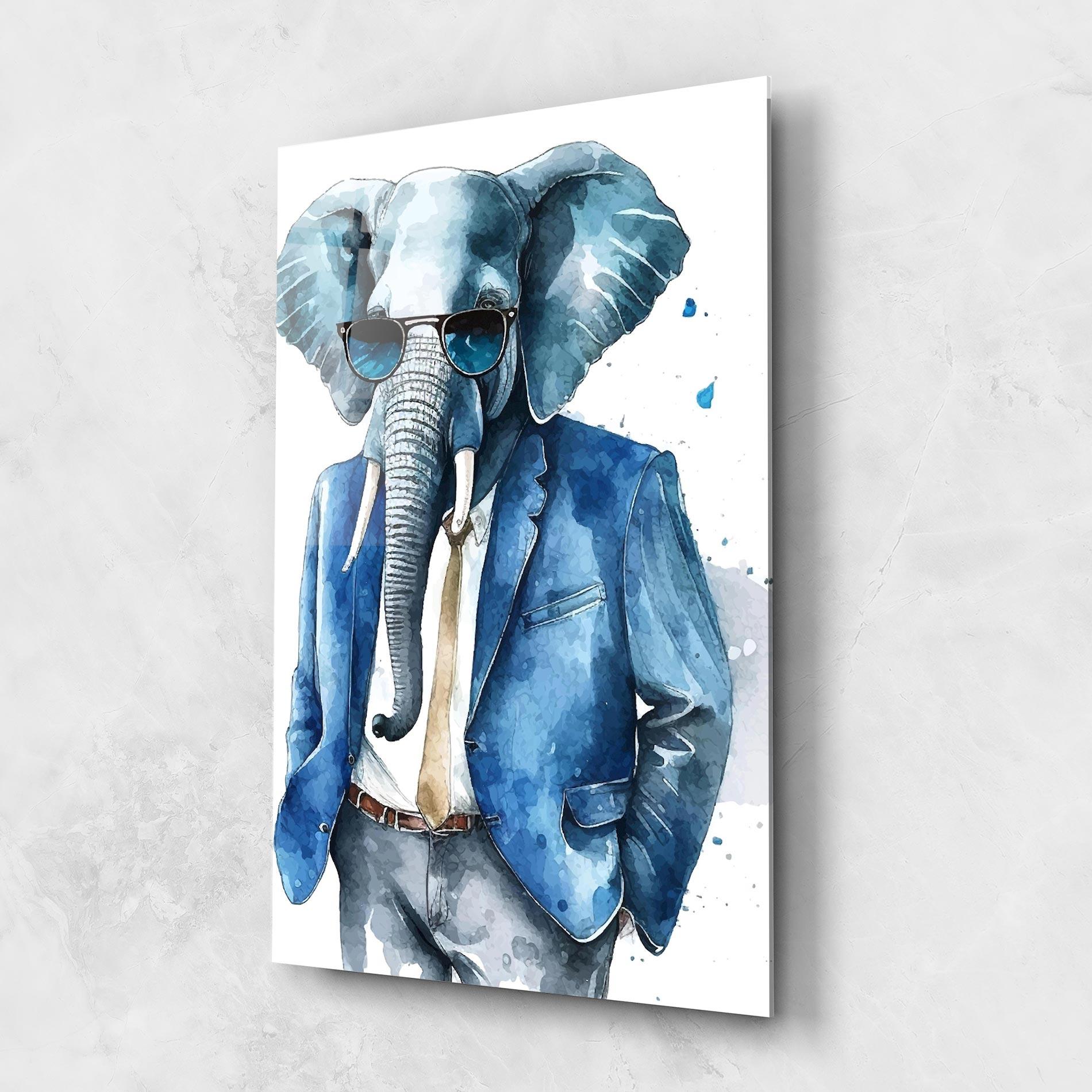 Стъклена картина Bussiness Elephant mockup 1
