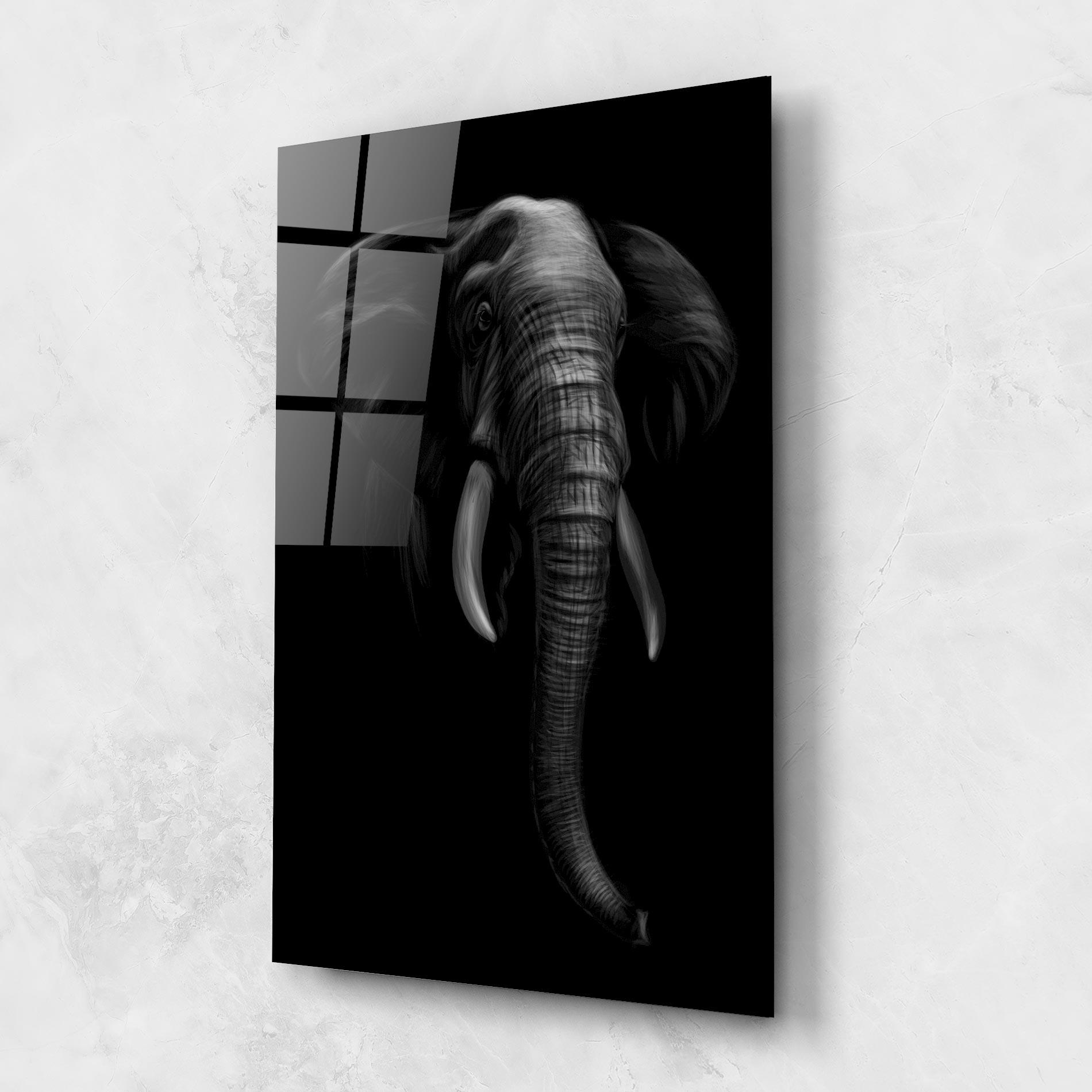 Стъклена картина Elephant Head mockup 1