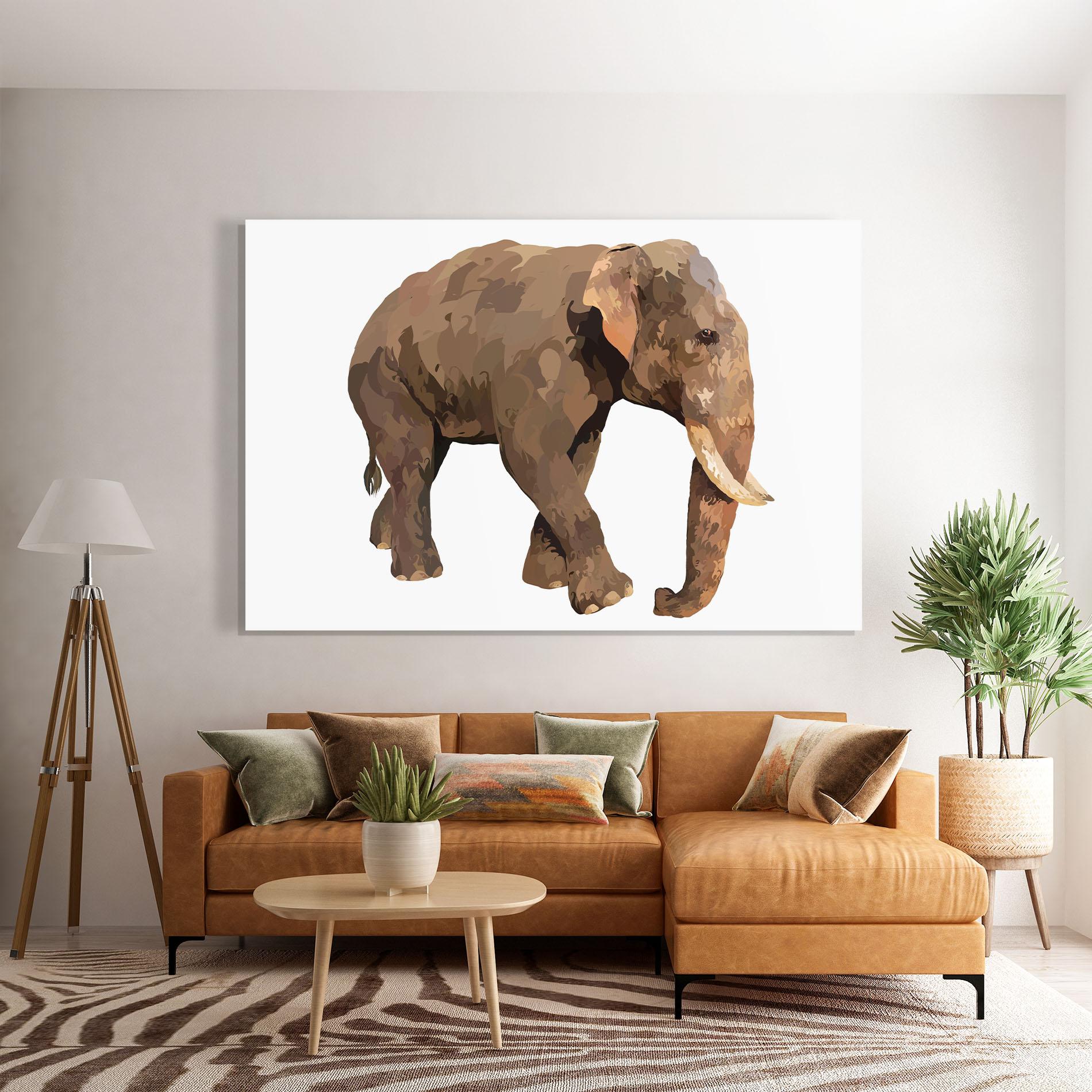 Стъклена картина Brown Elephant mockup 7