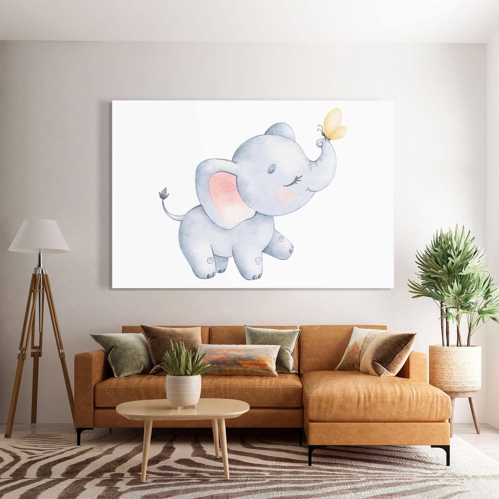 Стъклена картина Elephant Butterfly mockup 7