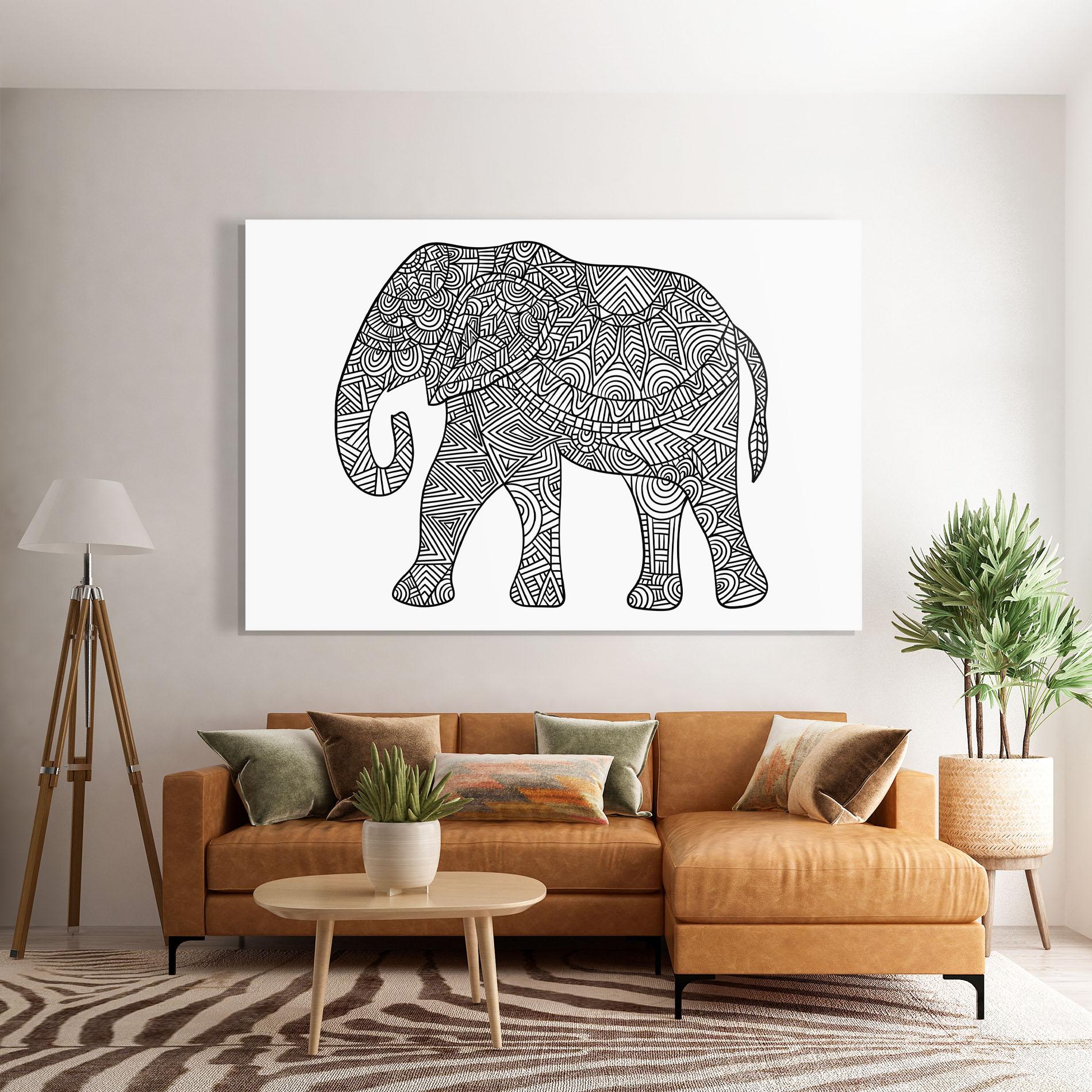 Стъклена картина Elephant Mandala mockup 7